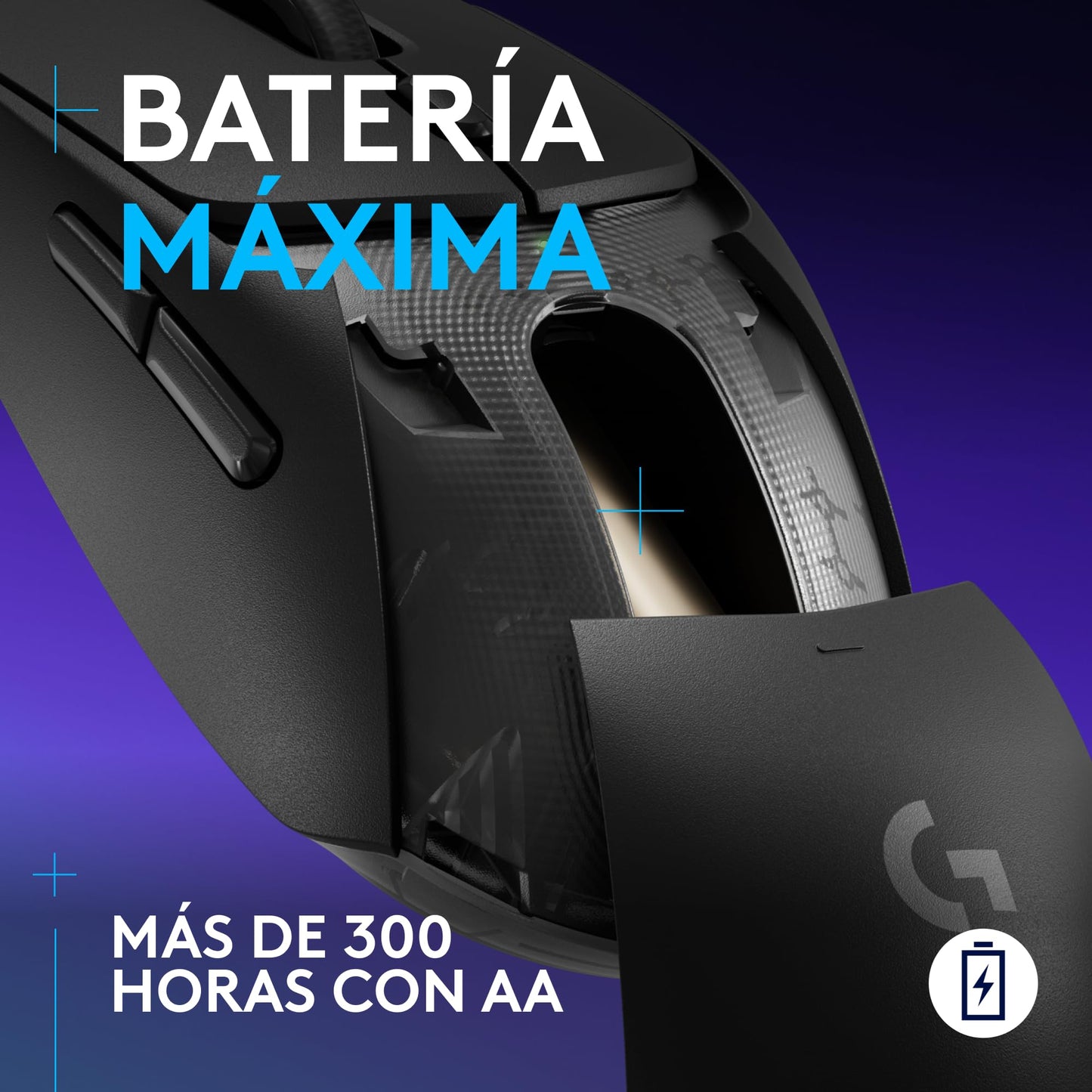 Logitech G309 Mouse inalámbrico Lightspeed para Juegos, Ligero, interruptores híbridos LIGHTFORCE, Sensor Hero 25K, 300+ Horas con una batería AA, 6 Botones programables, PC y Mac - Negro