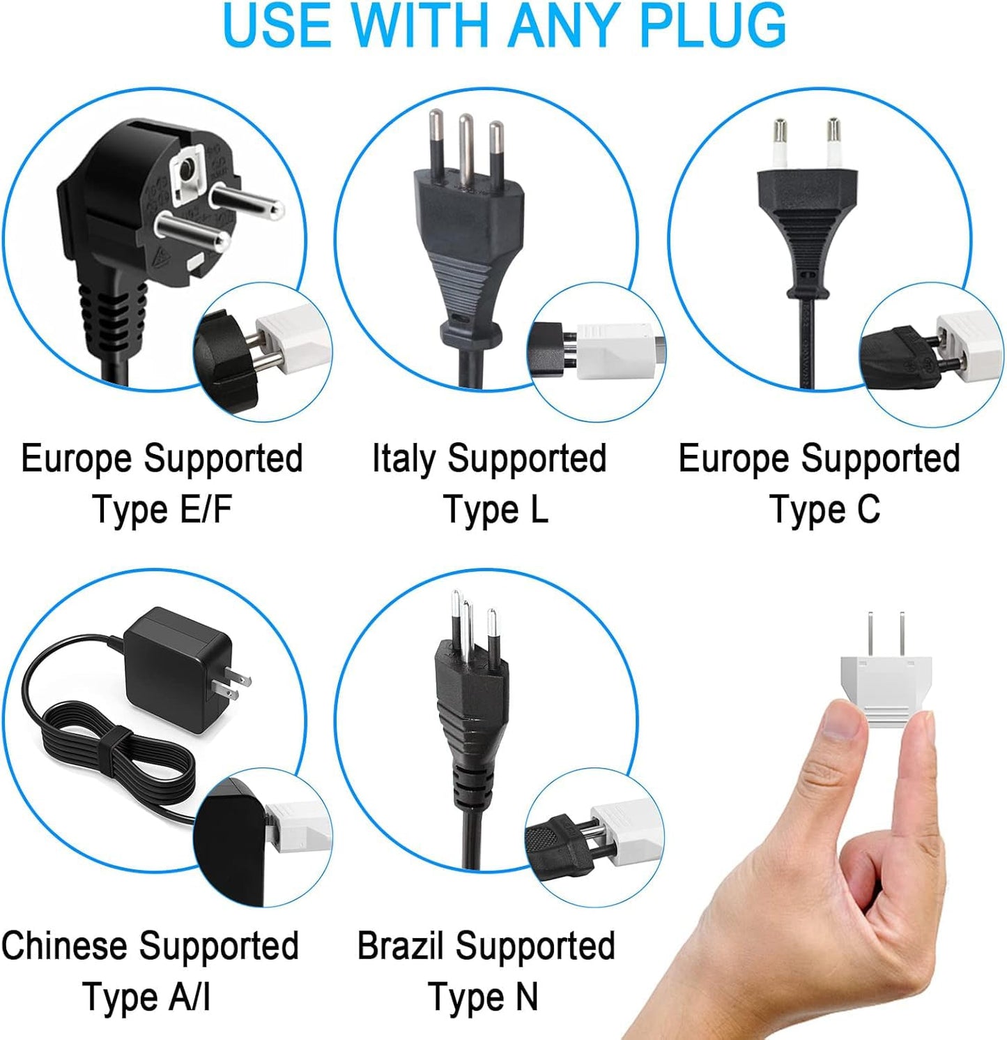Adaptador de Conexión JOZUTTOW Europa a América Negro Pack de 2