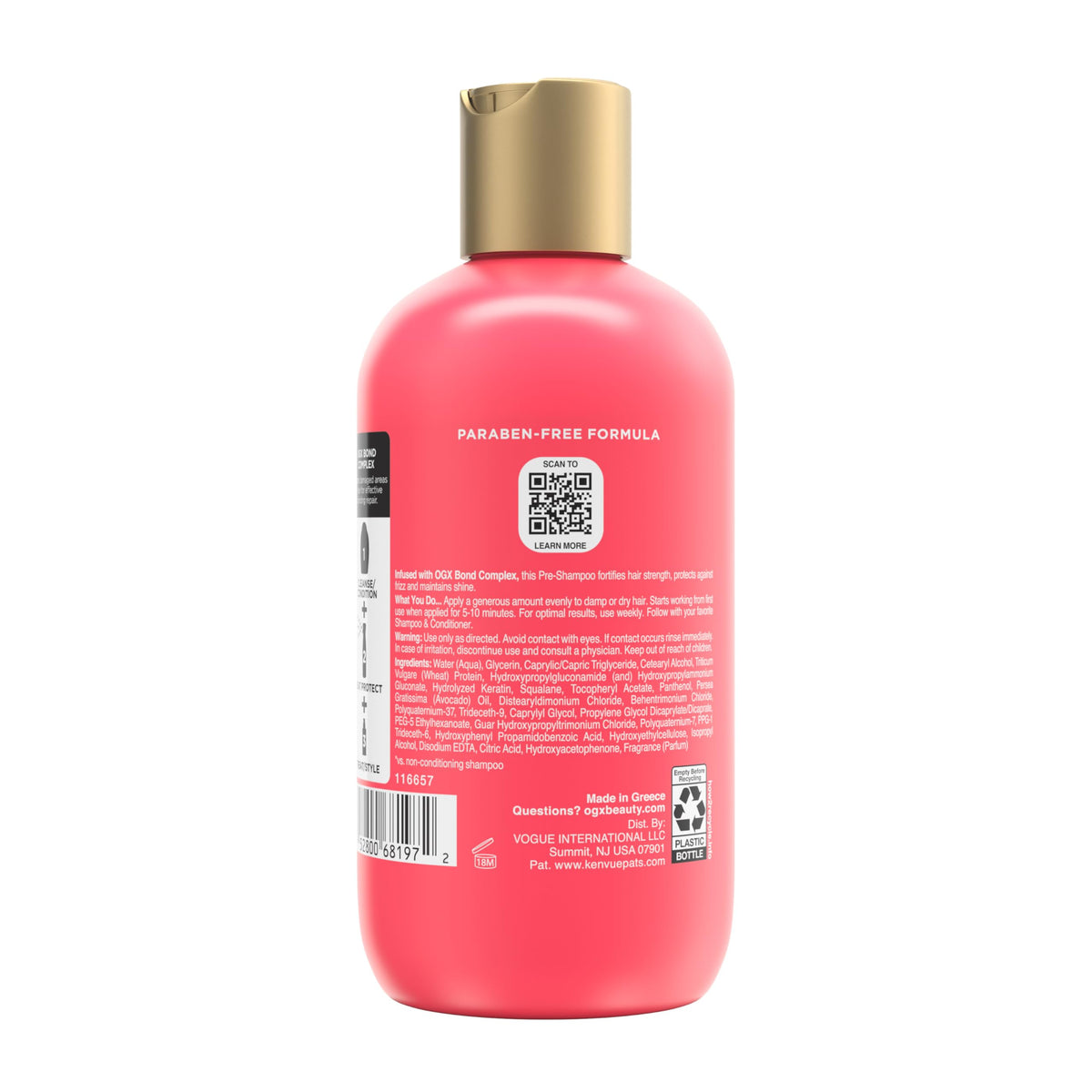 OGX, Pre-Shampoo, BOND REPAIR, Repara y Fortalece el Cabello, Protege Contra el Frizz y Mantiene el Cabello Brillante