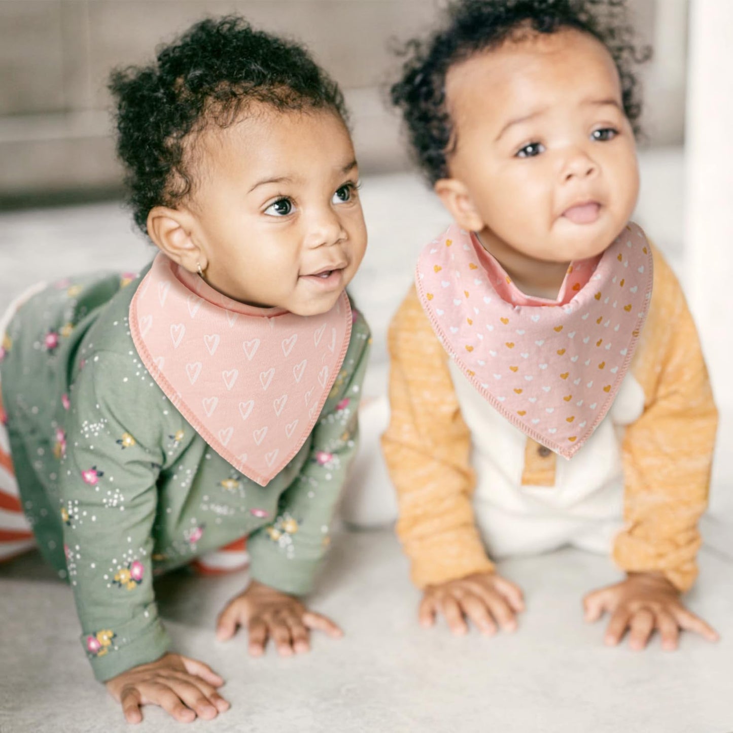 Baberos Impermeables Termichy Rosa Claro para Niño, 8 Piezas Algodón para Dentición y Alimentación
