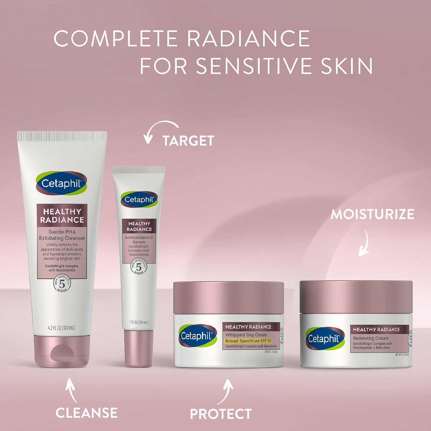 Face Serum by Cetaphil, Healthy Radiance Antioxidant-C Serum, Visibly Reduces Look of Dark Spots and Hyperpigmentation, Designed for Sensitive Skin, Hypoallergenic, Fragrance Free,1 oz