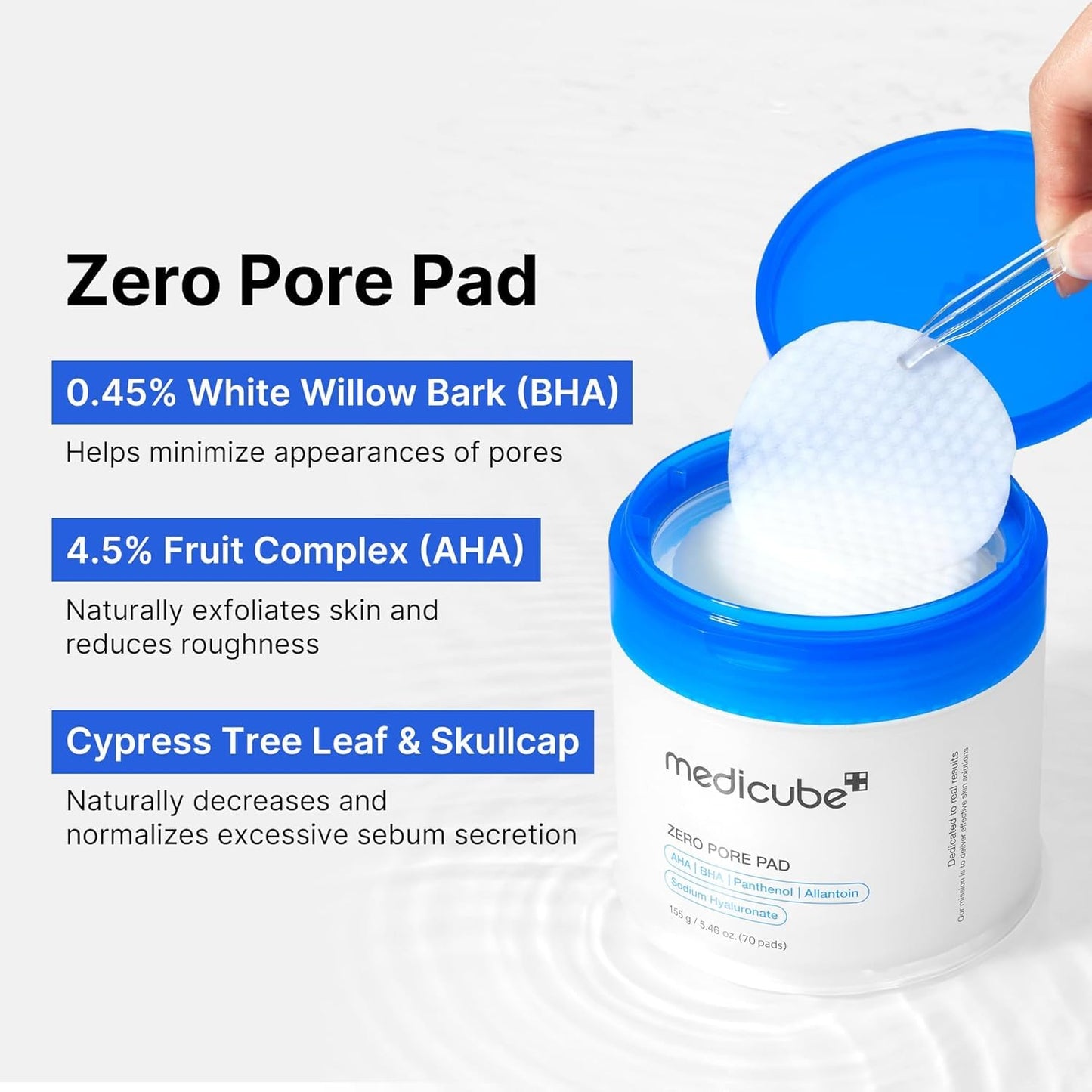 Medicube Zero Pore Pad – Pads Exfoliantes para Piel Grasa 155 g