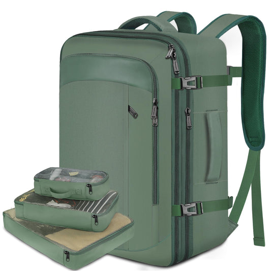 Mochila de Viaje Vancropak Verde Grande Expandible Impermeable para Mujer y Hombre