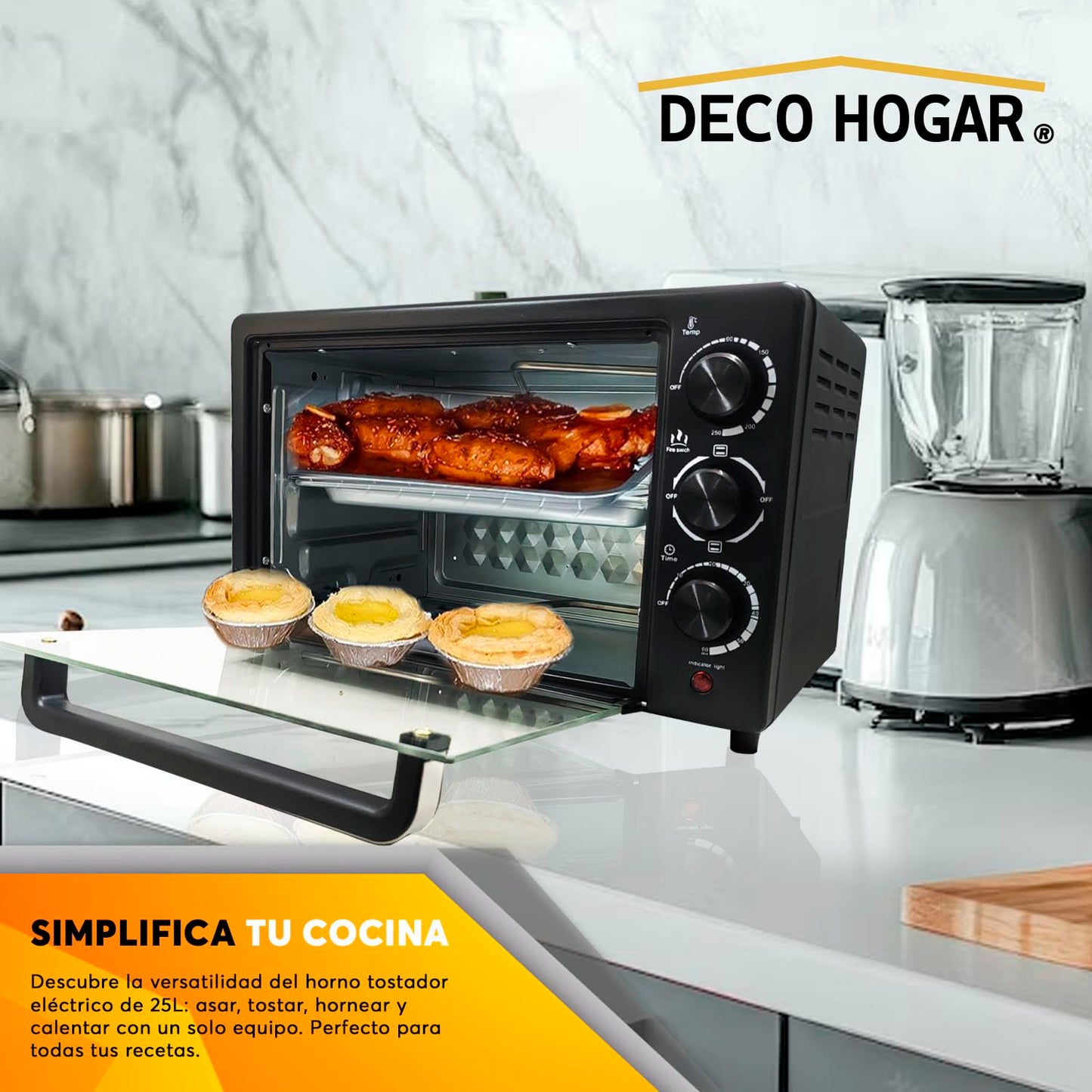Adir Horno Tostador Electrico De Mesa 25L1034W Negro 12816