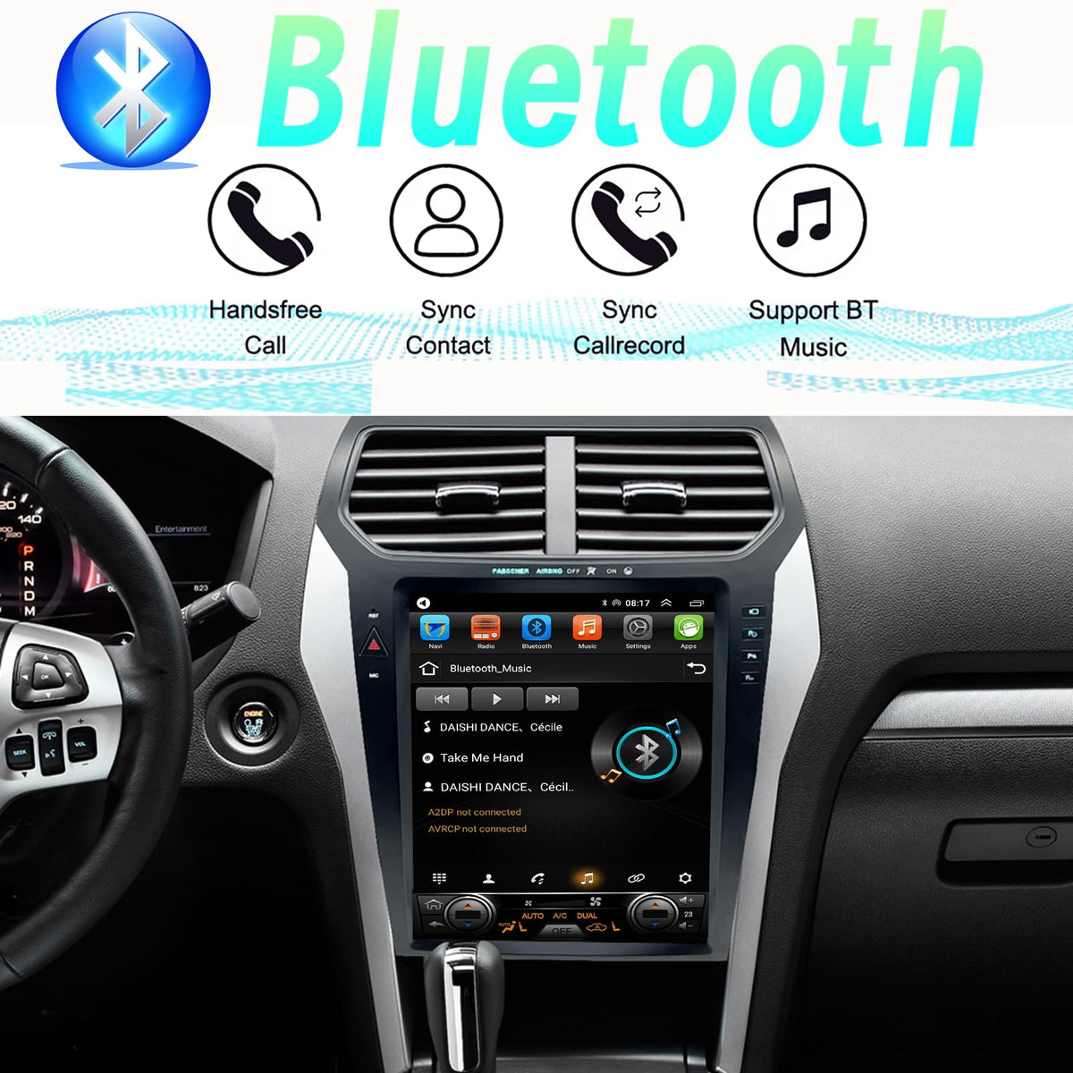 Radio Estéreo de Coche Android 14 Ford Explorer 2011 12.1 Pulgadas