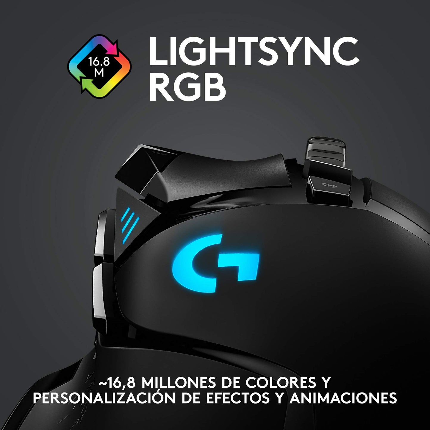 Logitech G502 LIGHTSPEED Mouse Gaming Inalámbrico, HERO 25K, 25,600 DPI, RGB, Peso Reducido, 11 Botones Programables, Batería Larga Duración, POWERPLAY-compatibile, PC, Negro - Windows