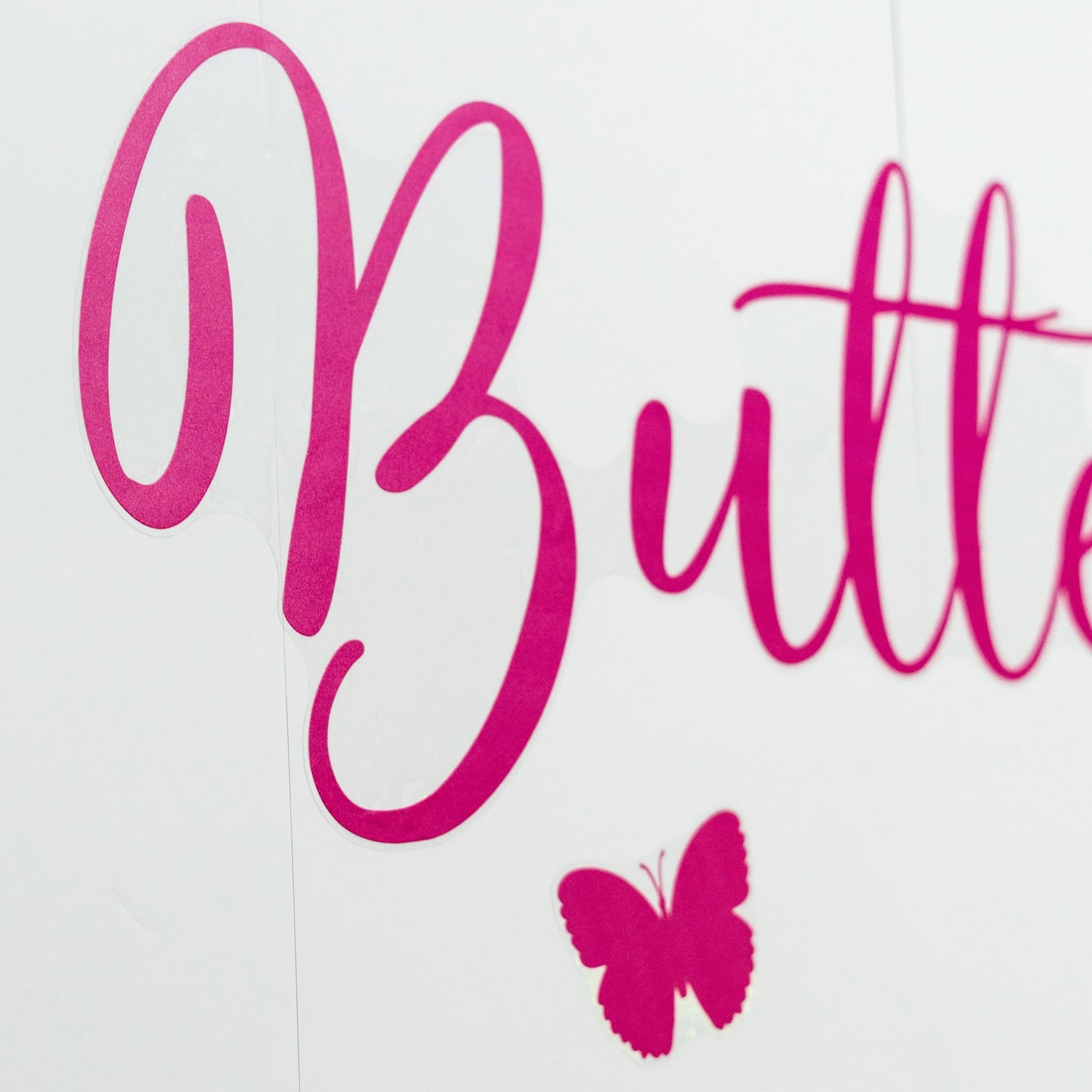 ZAIBIANHAO - Calcomanía con diseño de mariposa, diseño de mariposa, diseño de arco de baby shower, diseño de género, para baby shower (calcomanía rosa mariposa)