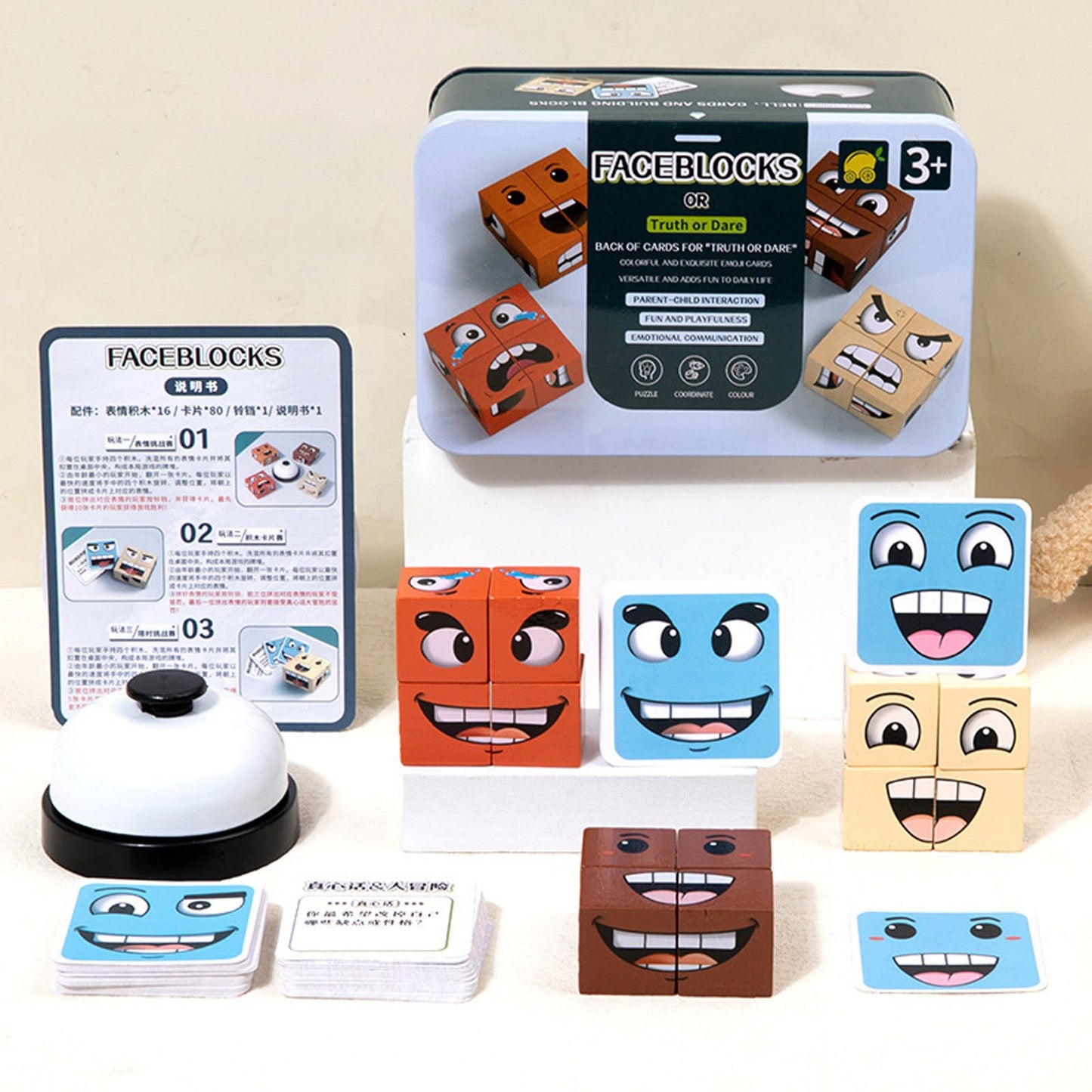 IRUEJFSR-Juegos de Mesa Familiares, 80 Combinaciones de Expresiones con Verdad o Reto, Adecuado para reuniones y interacciones familias, Amigos y niños