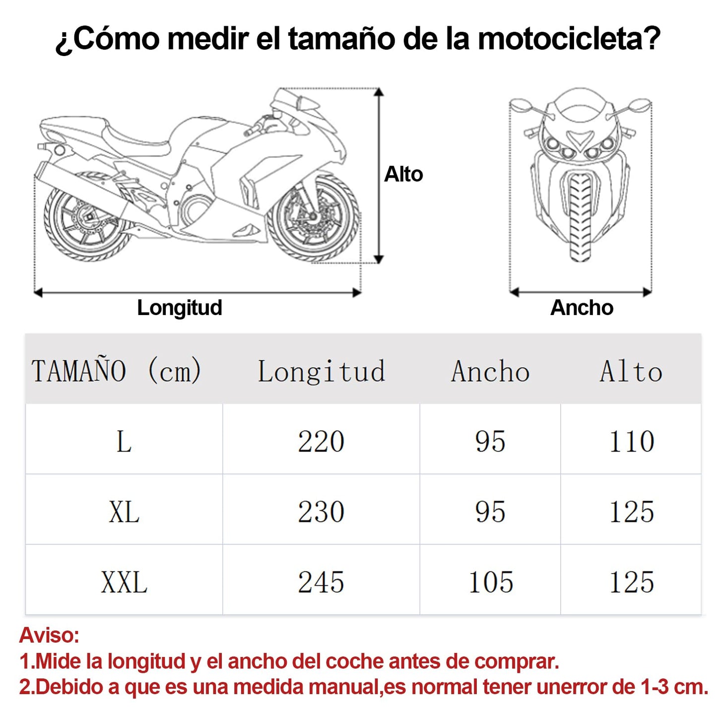 Lubardy - Funda para Moto Cubre para Motoneta Impermeable Cubierta para Motocicleta Impermeable Accesorios Protección contra el Polvo, Escombros