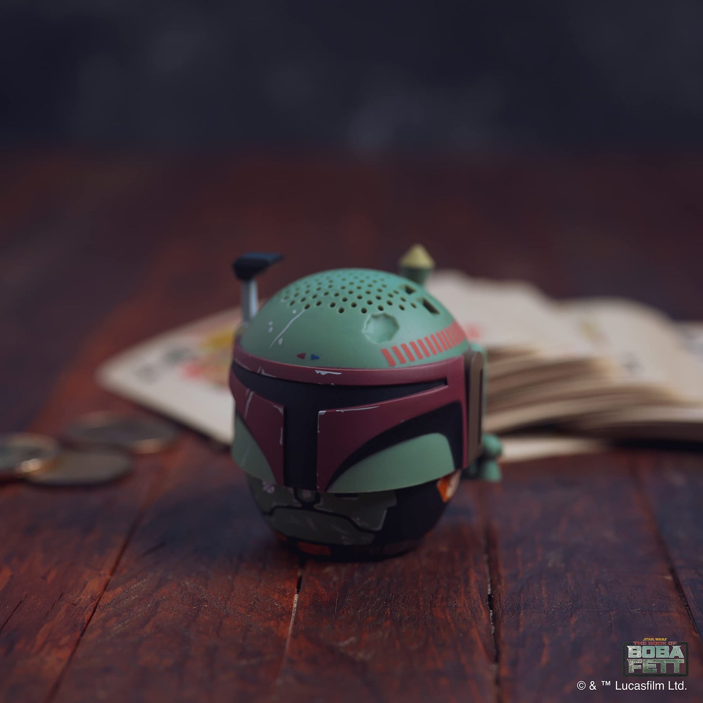 Bitty Boomers Star Wars: Book of Boba Fett - Mini Altavoz Bluetooth Boba Fett, Verde Oliva, 2.3 Pulgadas