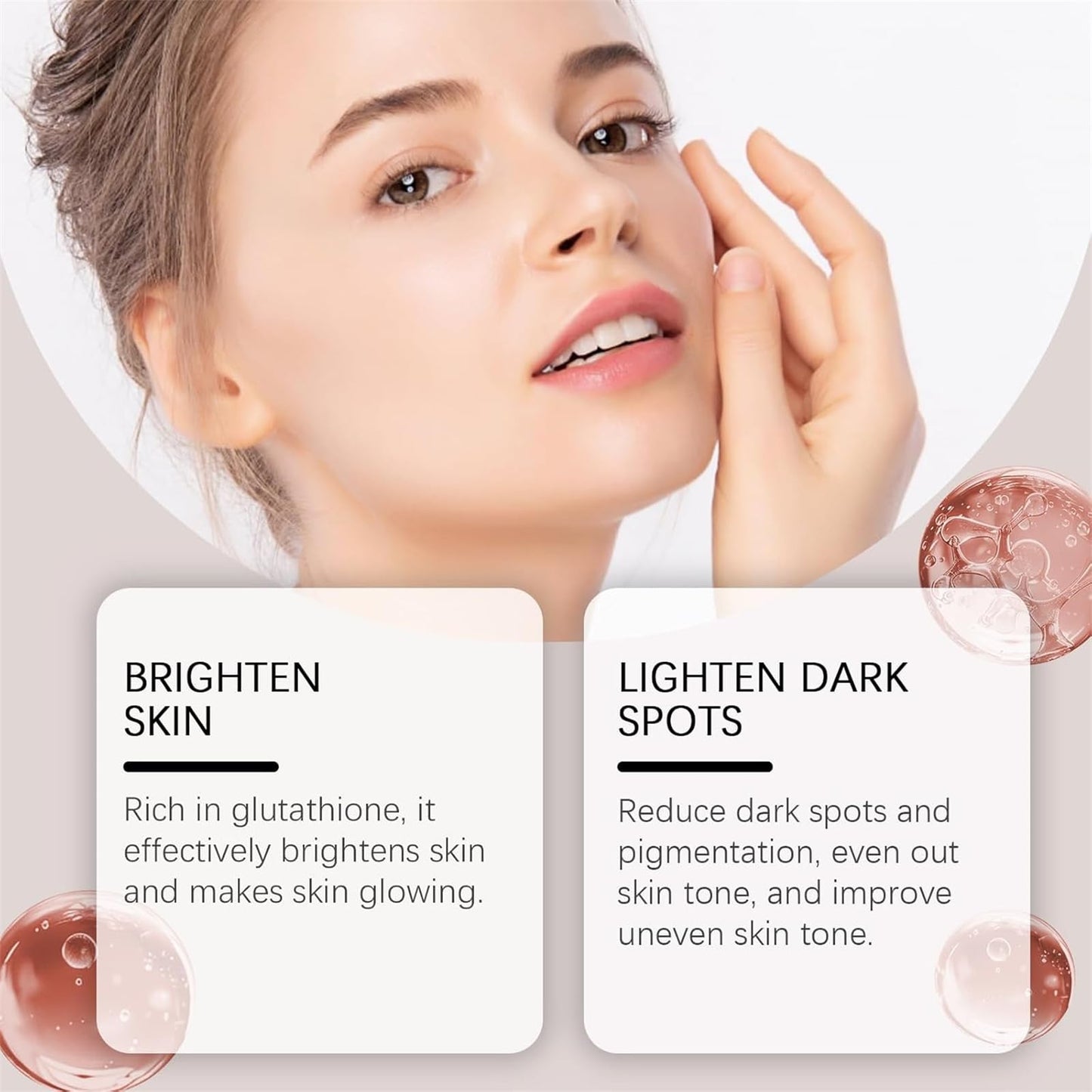 Suero de glutatión, suero de glutatión con 20.000 ppm de glutatión, niacinamida y ácido hialurónico, mejora la elasticidad de la piel, revitaliza el cutis, hidrata profundamente (2pcs)