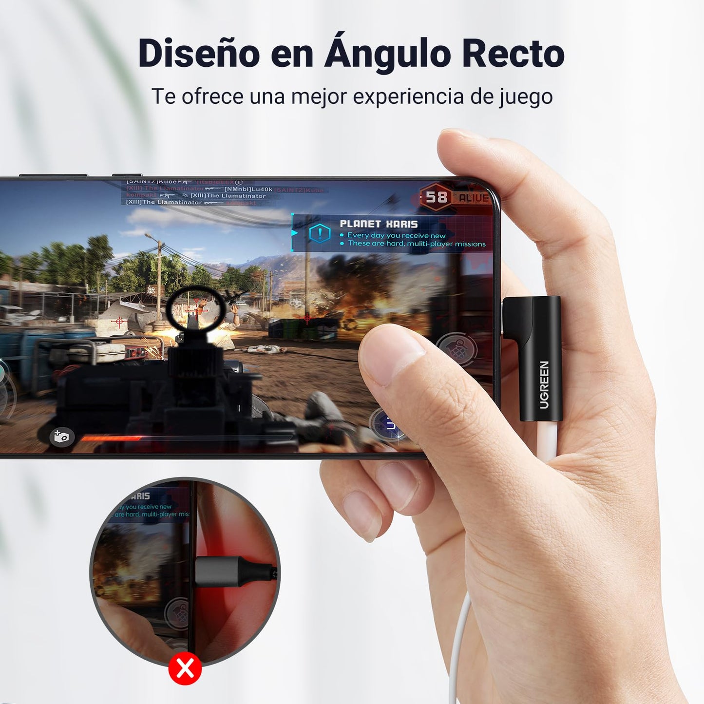 Adaptador USB C a Jack 3.5mm UGREEN Negro con DAC Chip para Auriculares