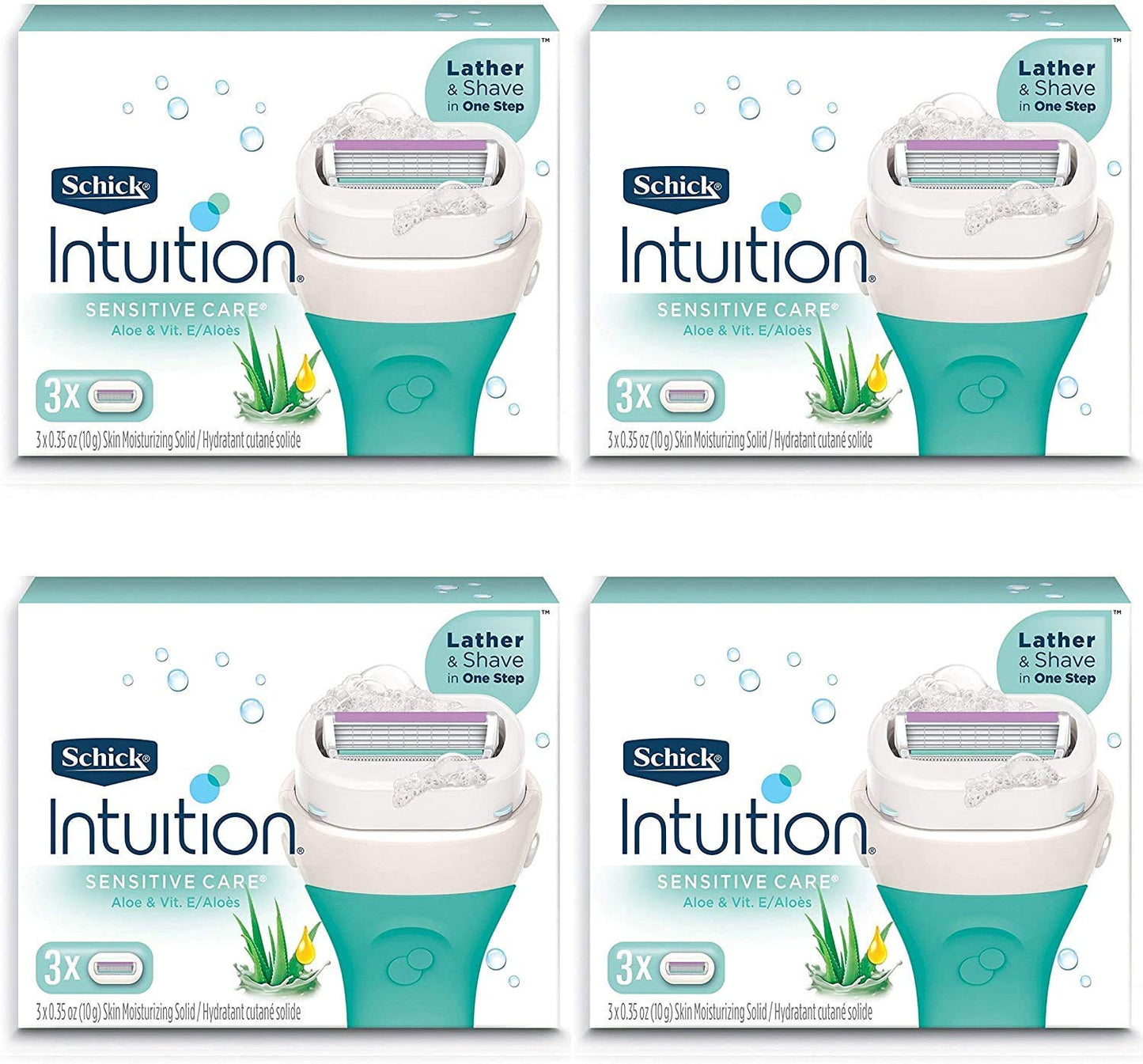 NEW Schick Intuition Sensitive Care Moisturizing Razor Blade Refills for Women with Natural Aloe 12 Count
