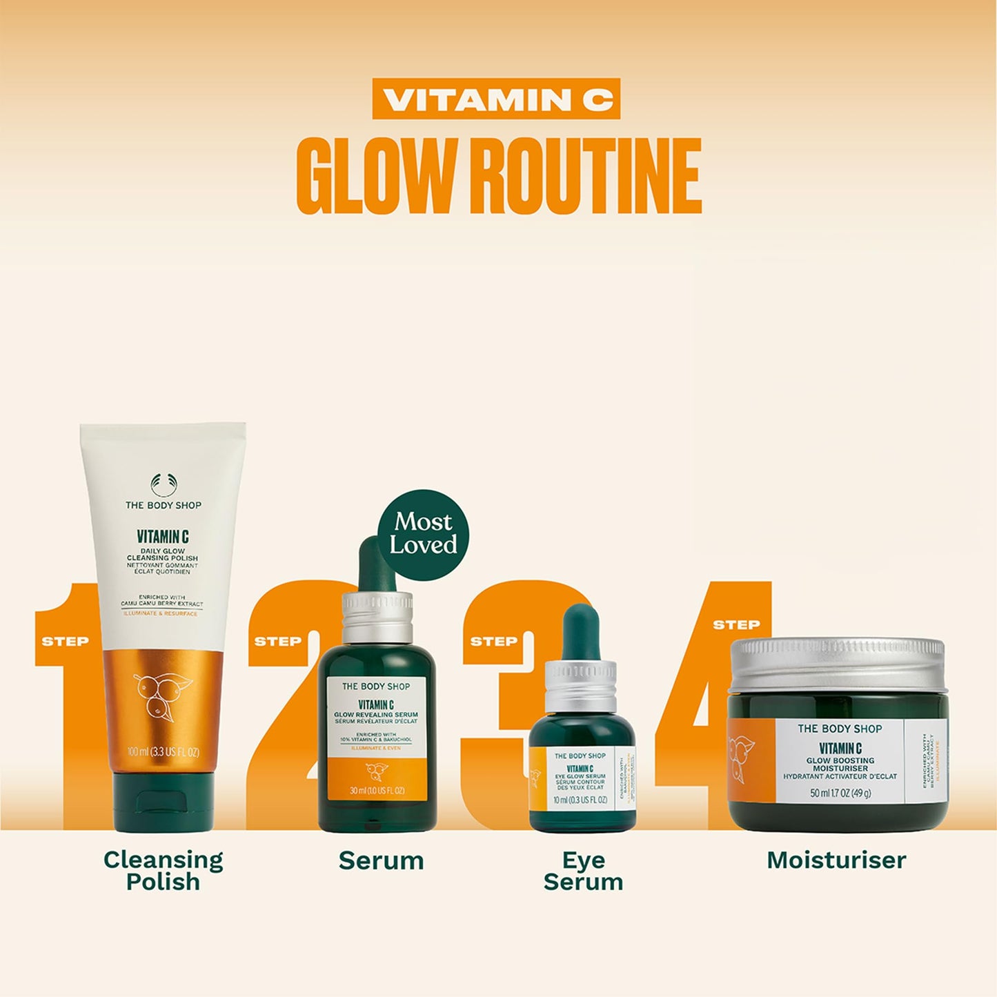 The Body Shop Vitamin C Glow Boosting Moisturiser for Unisex Moisturizer 1.7 oz