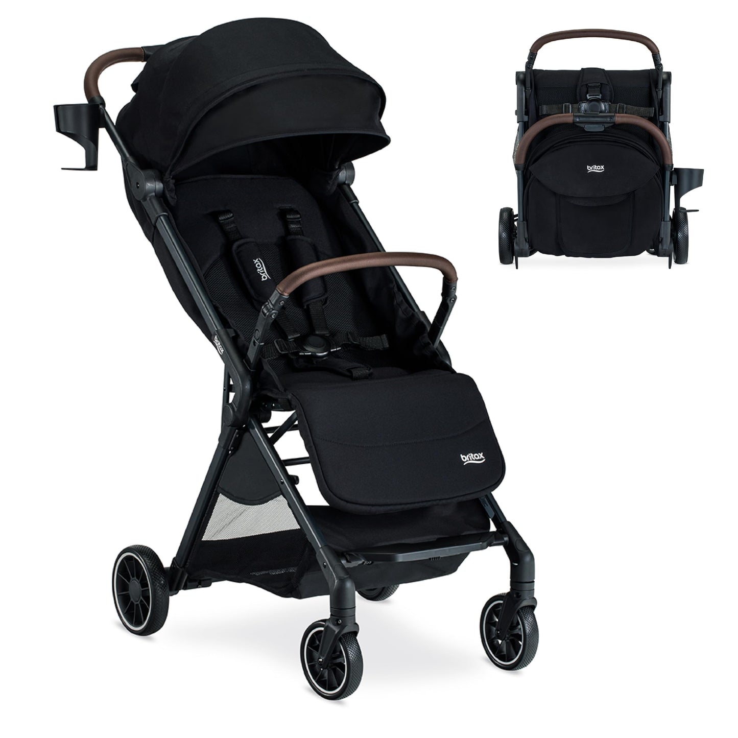 Britax Juniper - carriola compacto sobre la marcha, sistema Fastpack sin esfuerzo con plegado rápido con una sola mano, portátil y ligero para viajes, asa de transporte integrada, telas de