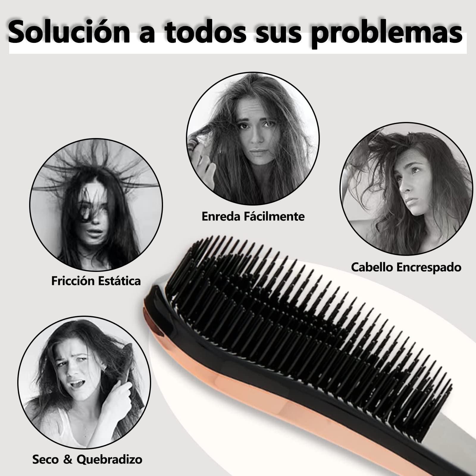 MITEGELO Antiestático Cepillo para Cabello, Detangling Brush,Favorece Crecimiento del Cabello, Evita Encrespamiento, en Húmedo y en Seco, Peina Cabello, Apto para Todo Tipo de Cabellos.(Violeta)