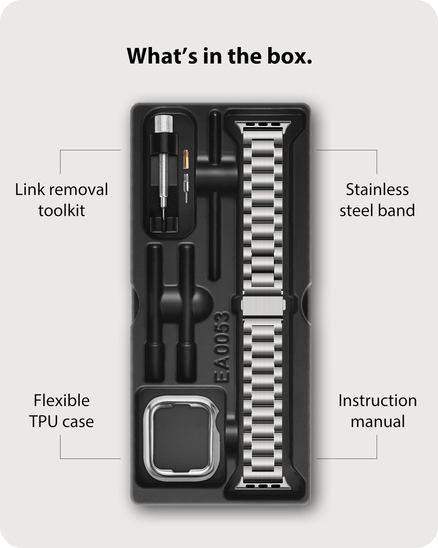 Fullmosa Correa Compatible Con Apple Watch 44mm 46mm(Series 10) 45mm 42mm 49mm,Pulsera Acero Inoxidable con Case Para iWatch Ultra 2/Ultra/SE/Series 10/9/8/7/6/5/4/3/2/1,42mm 44mm 45mm Plata