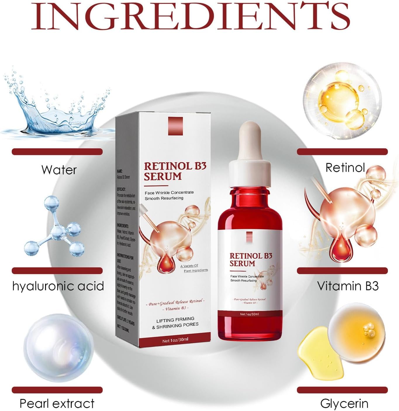 Sérum Facial Retinol B3 Cuidado de la Piel para Piel Sensible