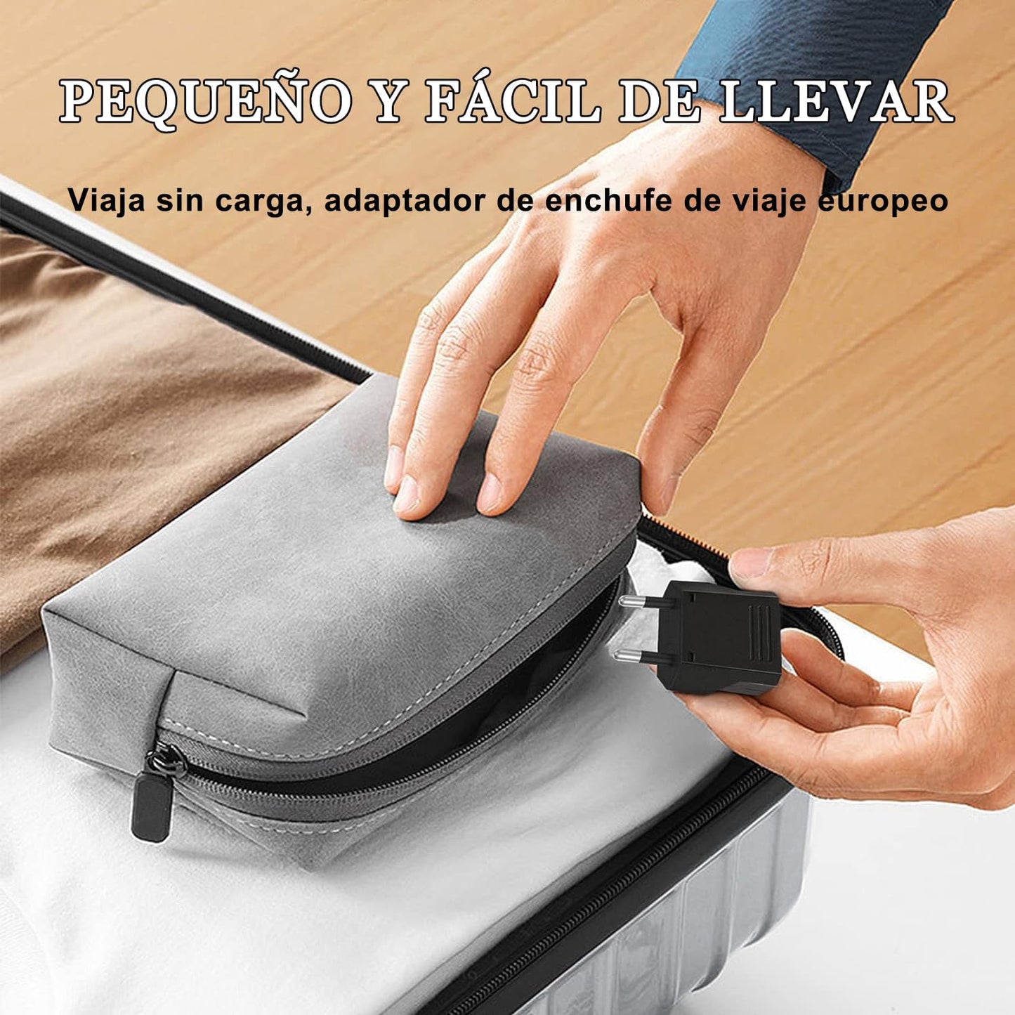 Adaptador de Enchufe para Europa 4 Unidades blanco compacto