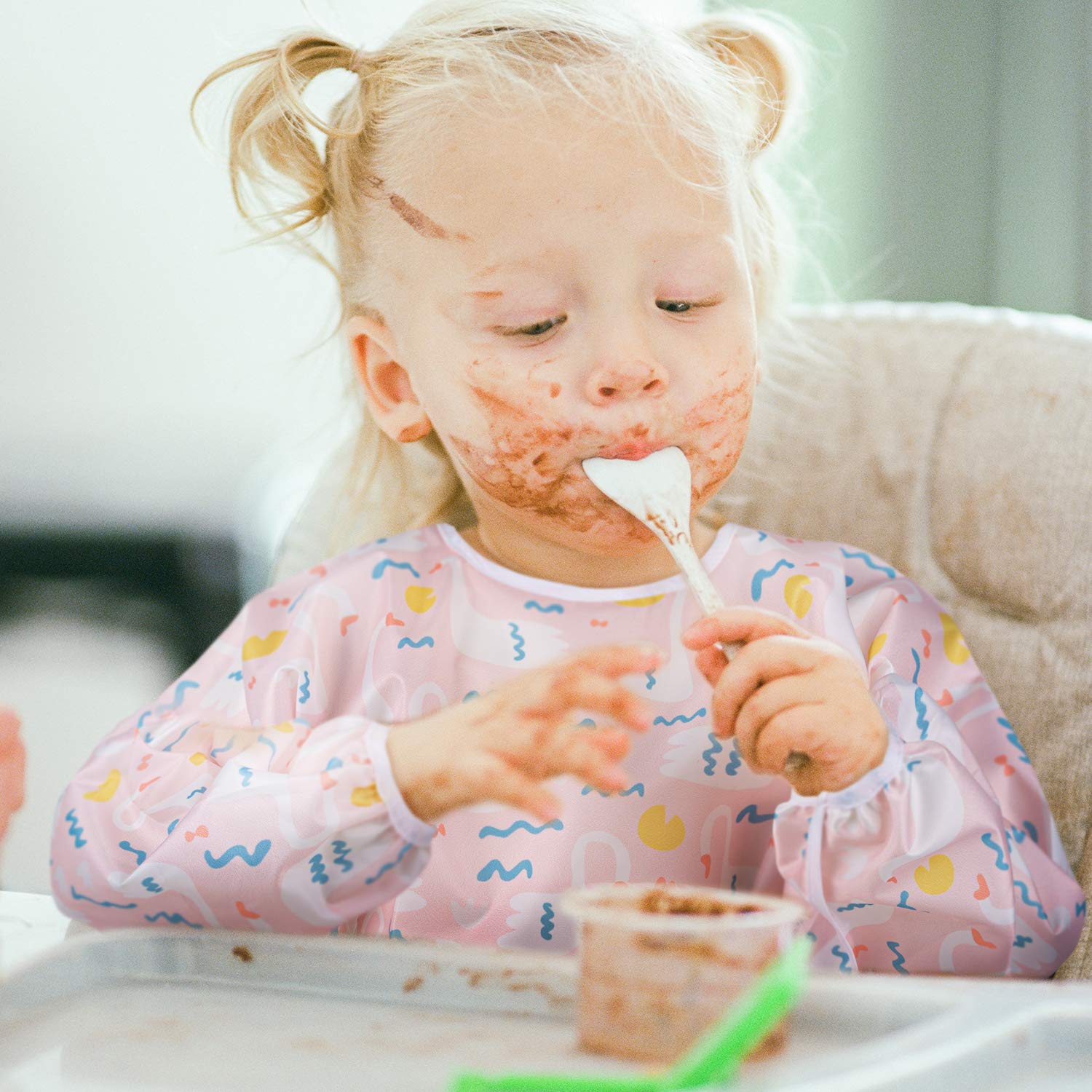 Juego de Baberos Impermeables para Bebés con Bolsillo y Recogedor de Migas 6-24 Meses