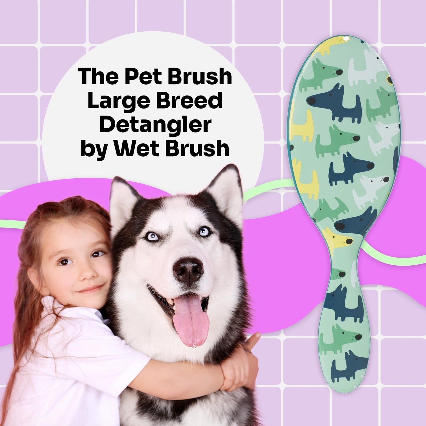 Cepillo Desenredante Wet Brush Camuflaje para Perro Raza Grande