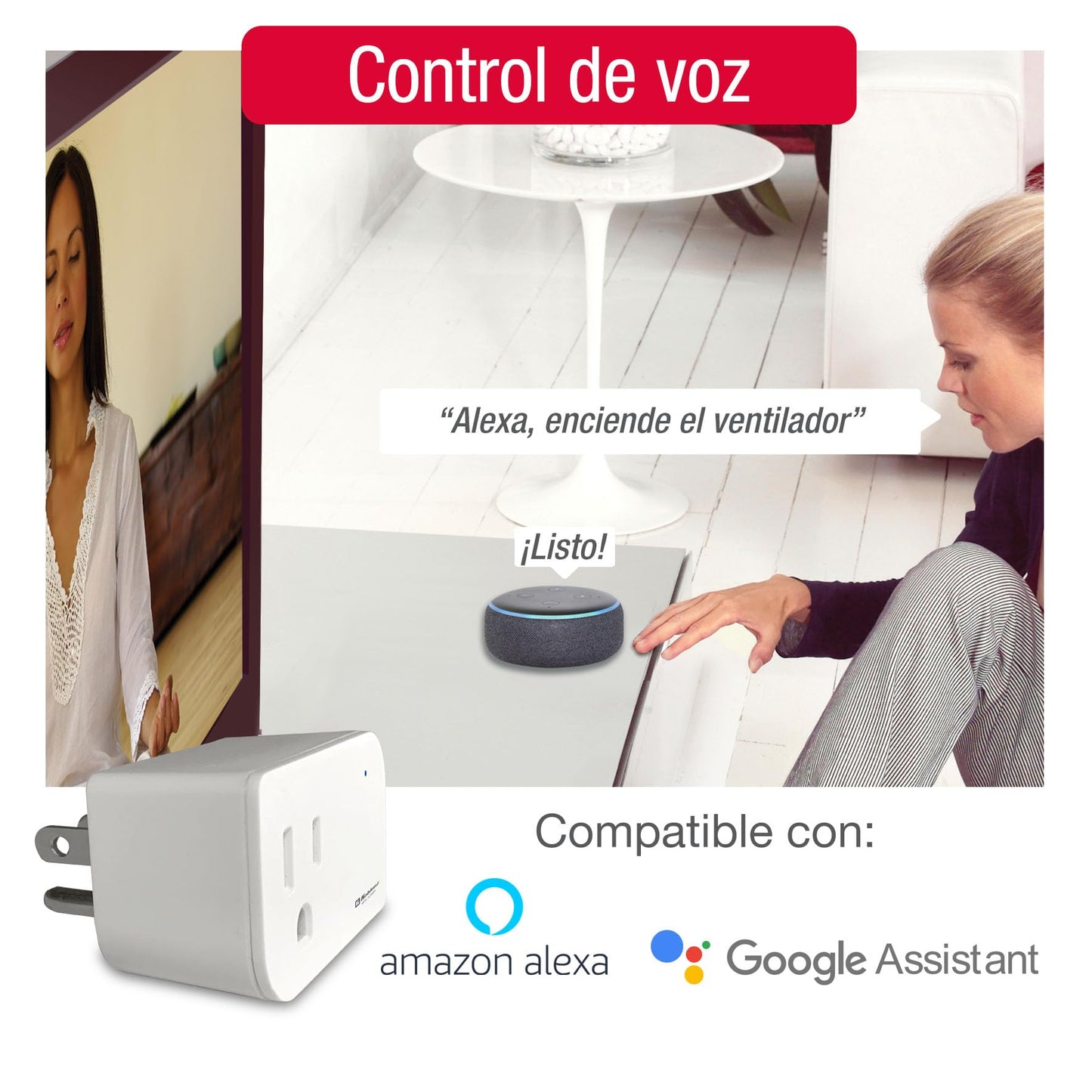 Enchufe Inteligente Koblenz Blanco Compacto Compatible con Alexa y Google para el Hogar