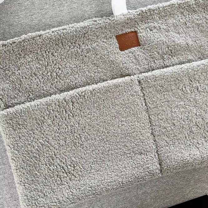 Adm&Eve - Organizador para pañales de noche, material de peluche con 2 compartimentos para portabebés, cuna, carriola y cambiador, organizador de almacenamiento colgante (gris)
