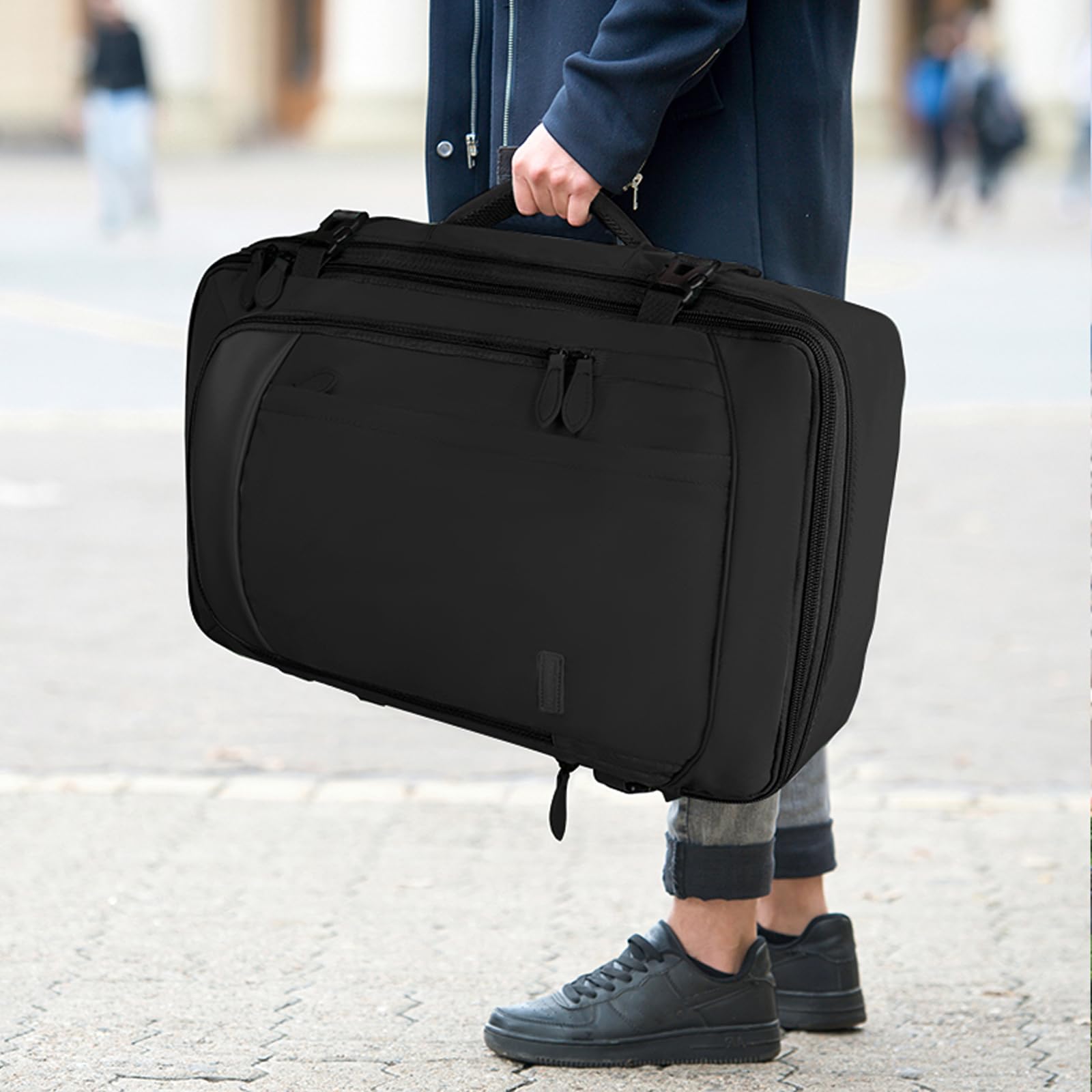 Mochila de Viaje Vancropak Negro Expandible 50L Impermeable para Mujer y Hombre