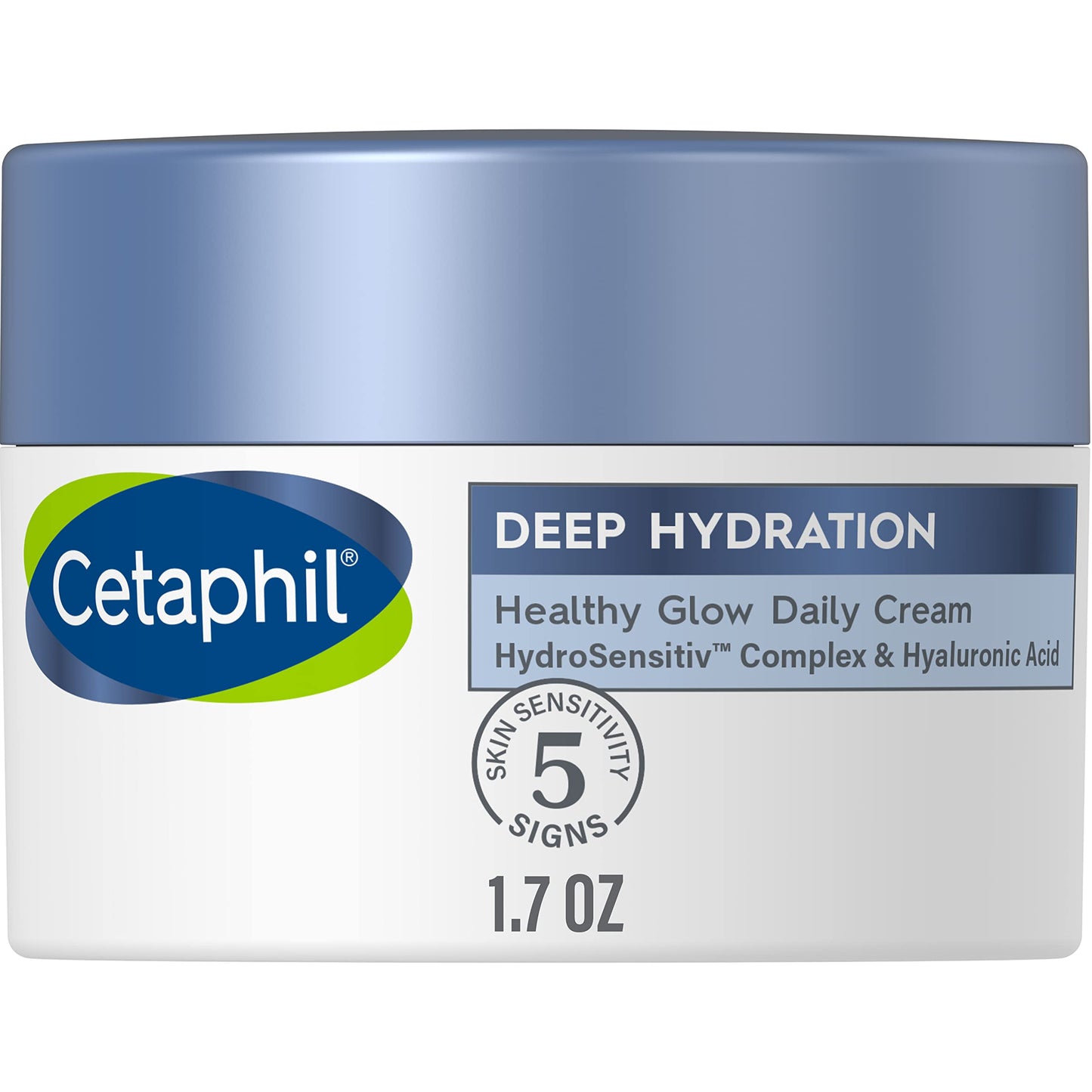 CETAPHIL Deep Hydration Healthy Glow Daily Face Cream, 1.7 oz, 48 Hour Dry Skin Face Moisturizer for Sensitive Skin, With Hyaluronic Acid, Vitamin E & Vitamin B5