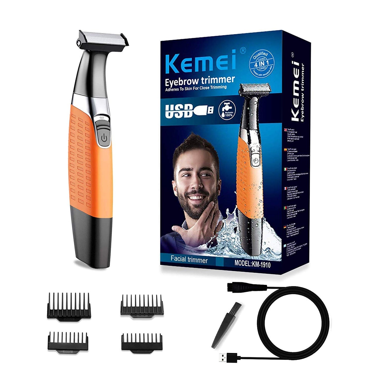 Afeitadoras eléctricas, recortadoras de barba para hombres, resistente al agua para el cuidado de la barba, sin cables USB recargable y removedor de pelo para cejas, barba facial y pelo corporal para hombres y mujeres