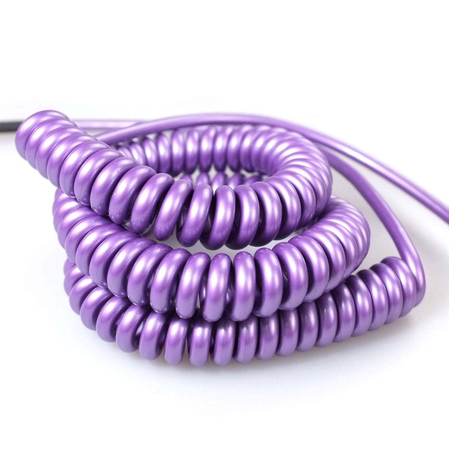 M MAKA - Cable de guitarra premium de 20 pies, espiral rizado, 1/4 pulgadas recto a ángulo recto, compatible con guitarra eléctrica y bajo, morado