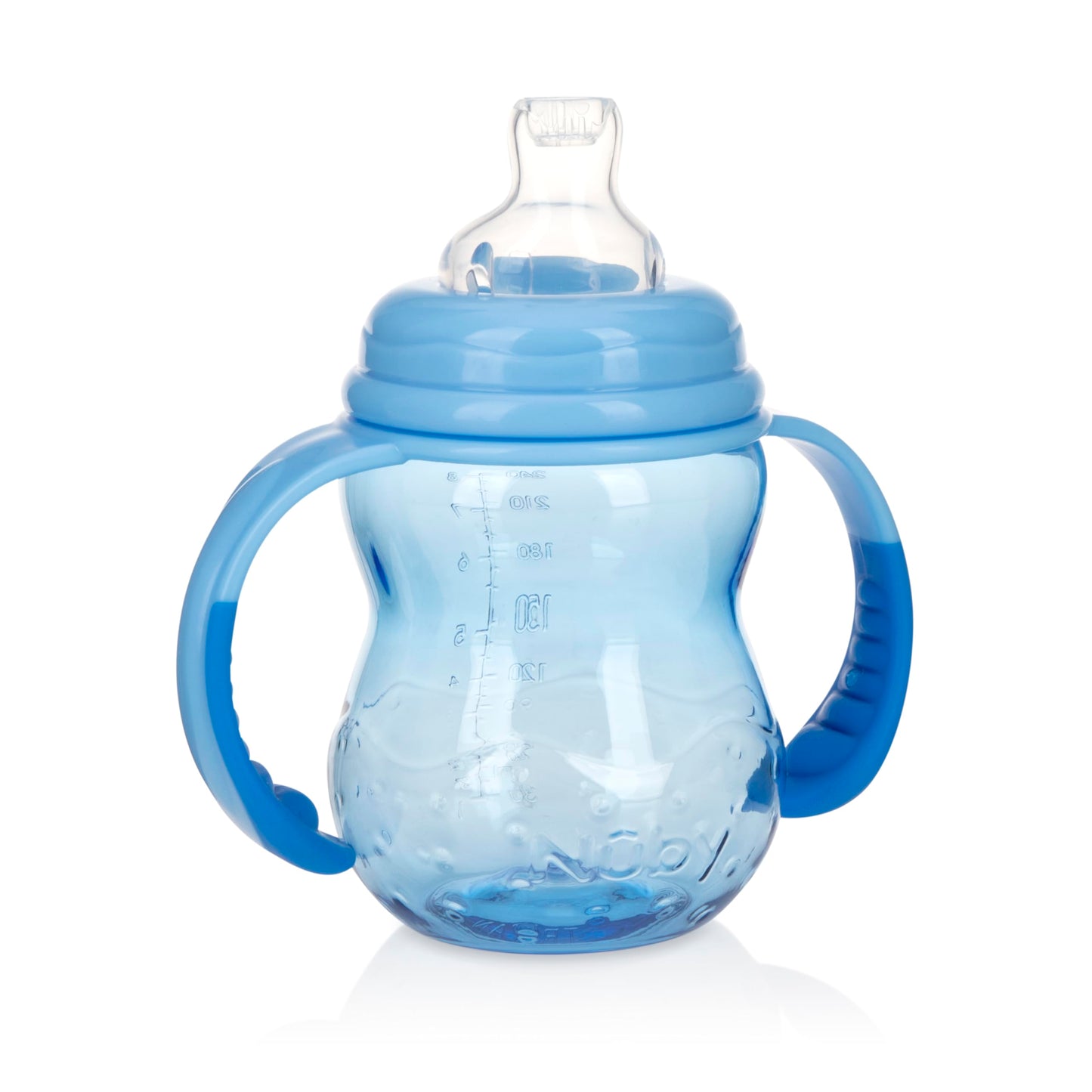 Botella de Cuello Ancho Nuby Multicolor sin Goteo de 3 Etapas para Niños