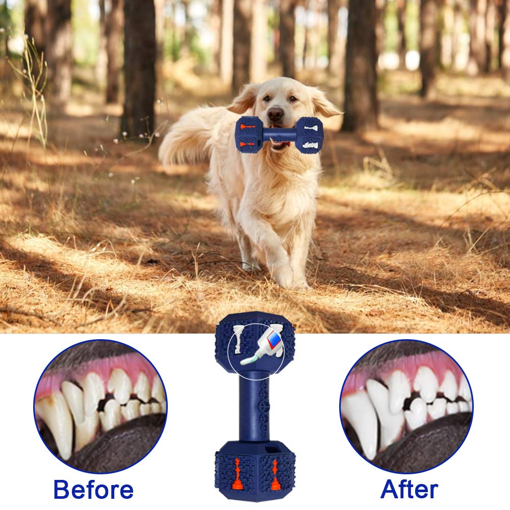 Hswaye Juguetes masticables para perros para masticadores agresivos, juguete dental no tóxico de grado alimenticio, juguetes resistentes y duraderos para perros medianos y grandes. Azul.