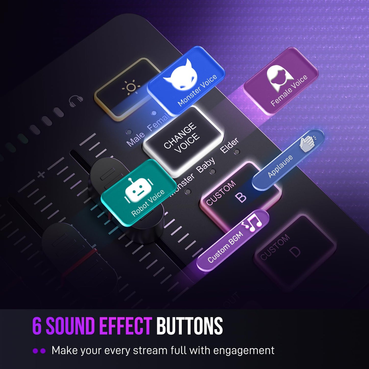 FIFINE Mezclador de Audio para Streaming, Mezclador RGB con Interfaz de Micrófono XLR, Atenuador de Volumen, Alimentación Fantasma de 48V en Mac/PC, para Voz de Gaming/Podcast/Grabación-AmpliGame SC3