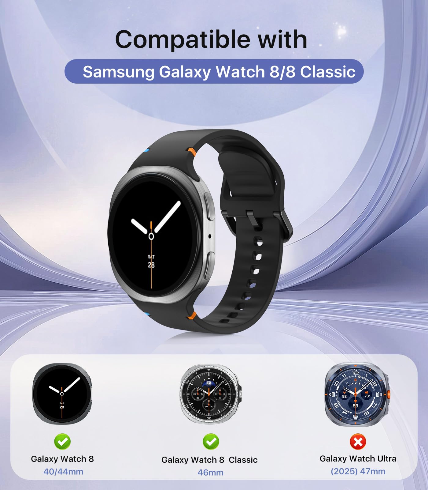 Pack de 6 Correas Deportivas TiMOVO Samsung Galaxy Watch 8 Silicone Suave para Mujer y Hombre