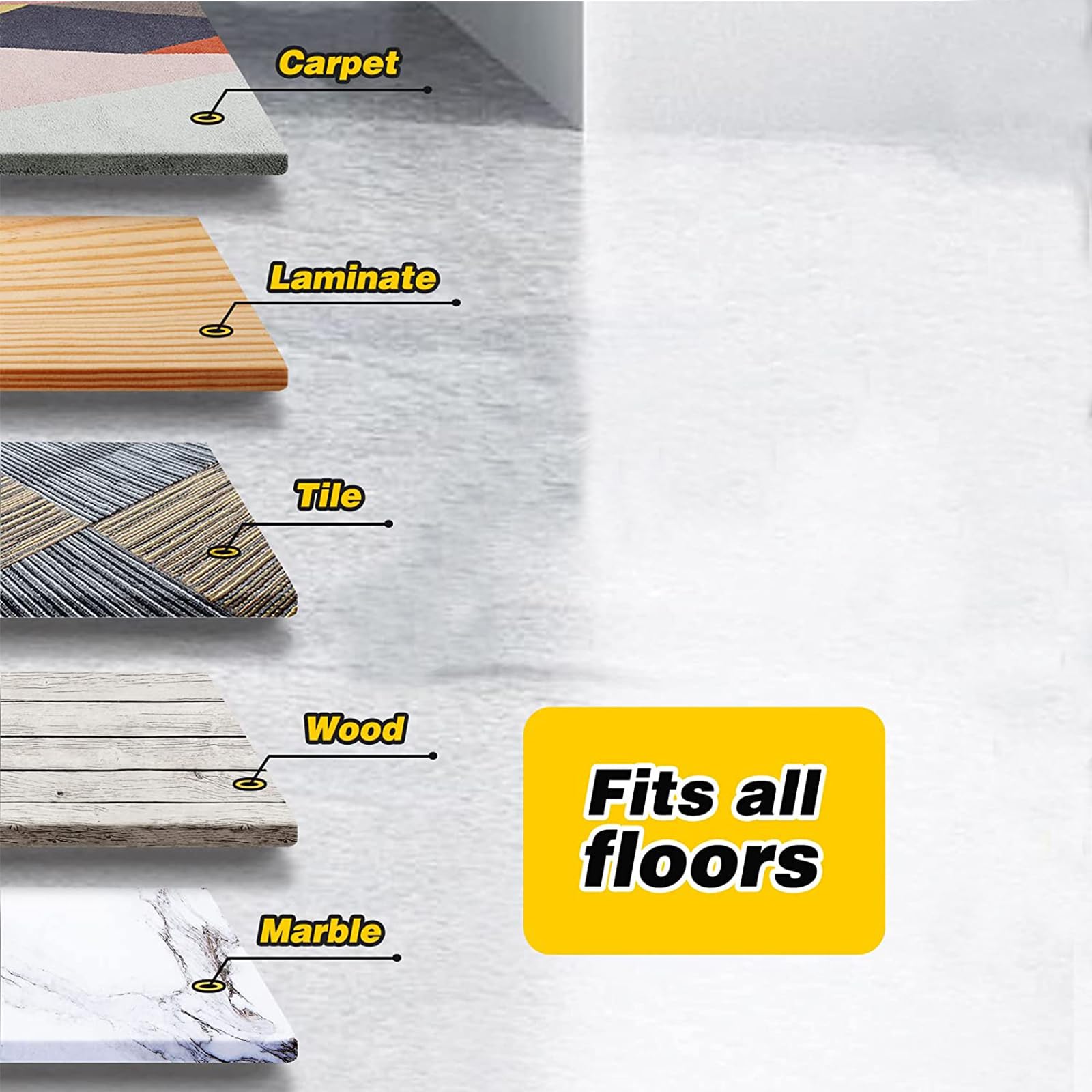 Ruedas de Plástico WYI Negro Extraíbles para Andador de Bebé Juego de 4 Piezas