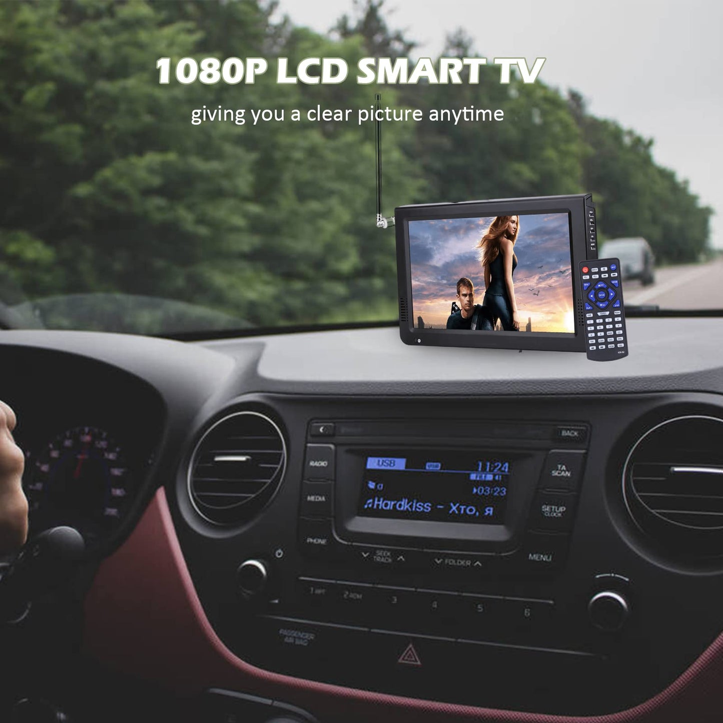 TV Digital Acogedor 10 Pulgadas HDMI Alta Sensibilidad con Sintonizador Estéreo y Soporte Radio FM