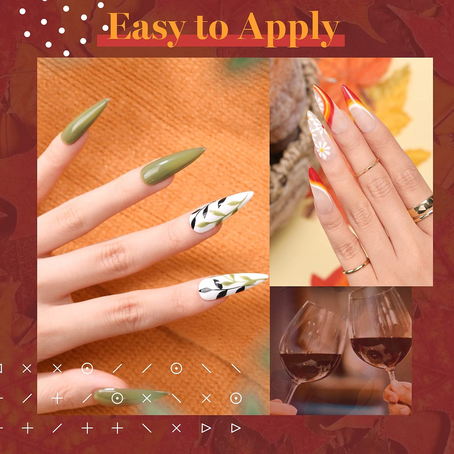 Beetles Esmalte de Uñas de Gel -Colección Cozy Campfire Otoño Invierno Naranja Amarillo Verde Juego de Esmalte de Uñas de Gel Soak Off LED Lámpara de Uñas Base Capa Superior Kit de Uñas de Gel Regalos Para Mujeres