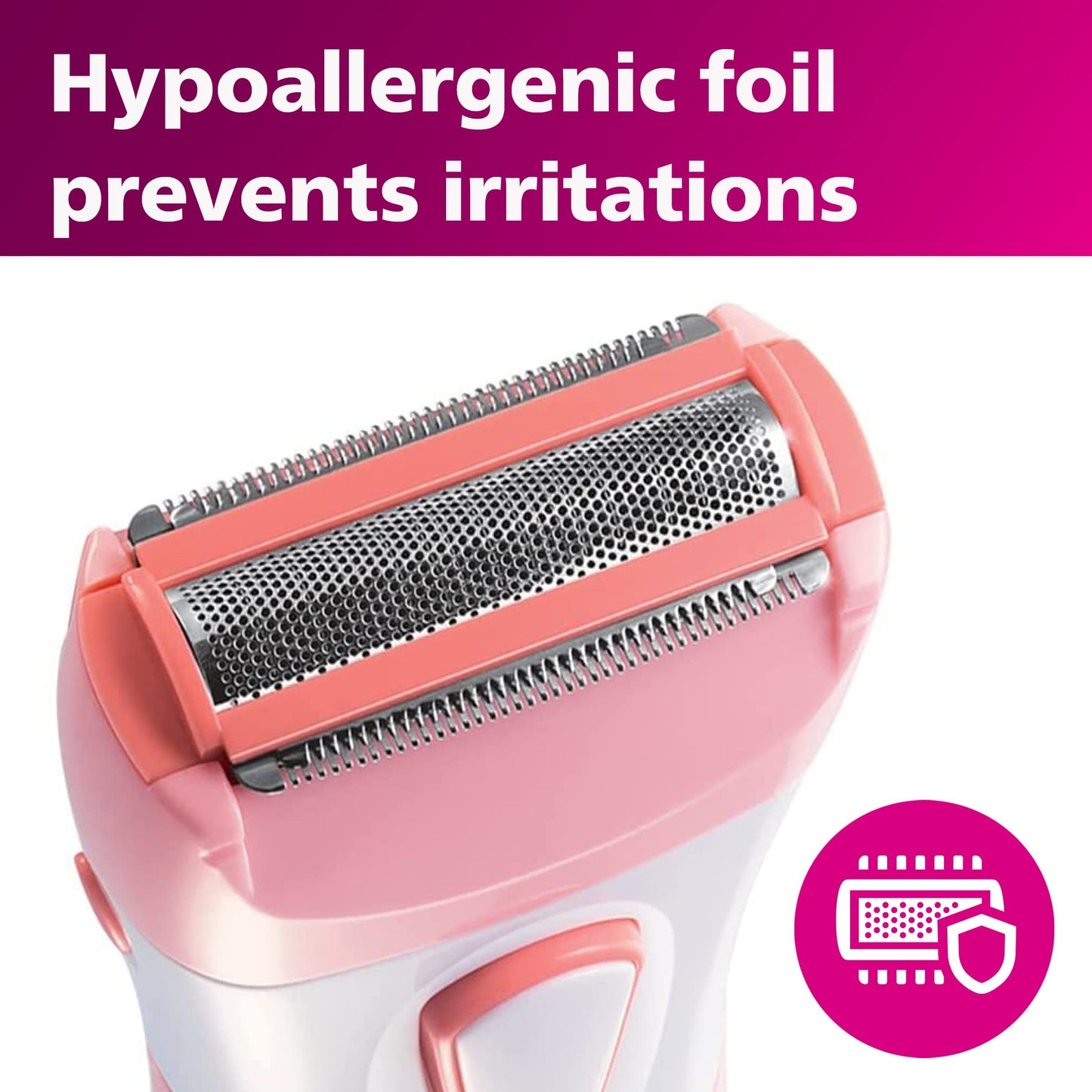 Philips SatinShave Essential Women’s Electric Shaver for Legs, Cordless (HP6306)