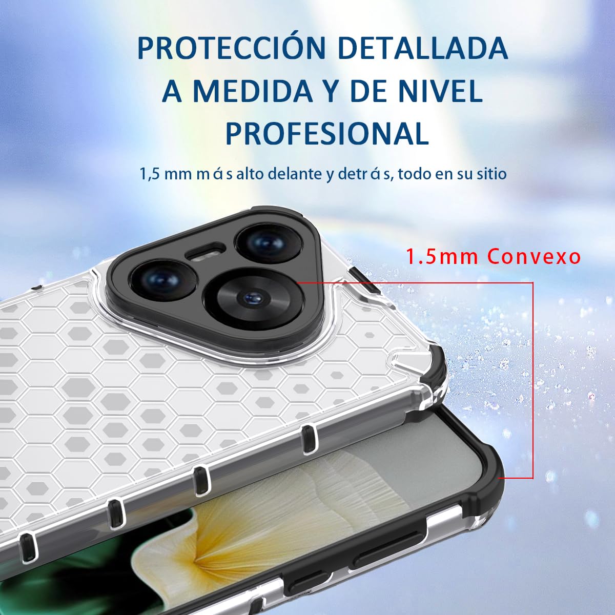 DABUNA Funda para Huawei Pura 70 Case Uso Rudo Cuatro Esquinas Engrosada Transparente Carcasa Bumper Protectora de Cámara,Resistirse Caer Colmena PC Cover