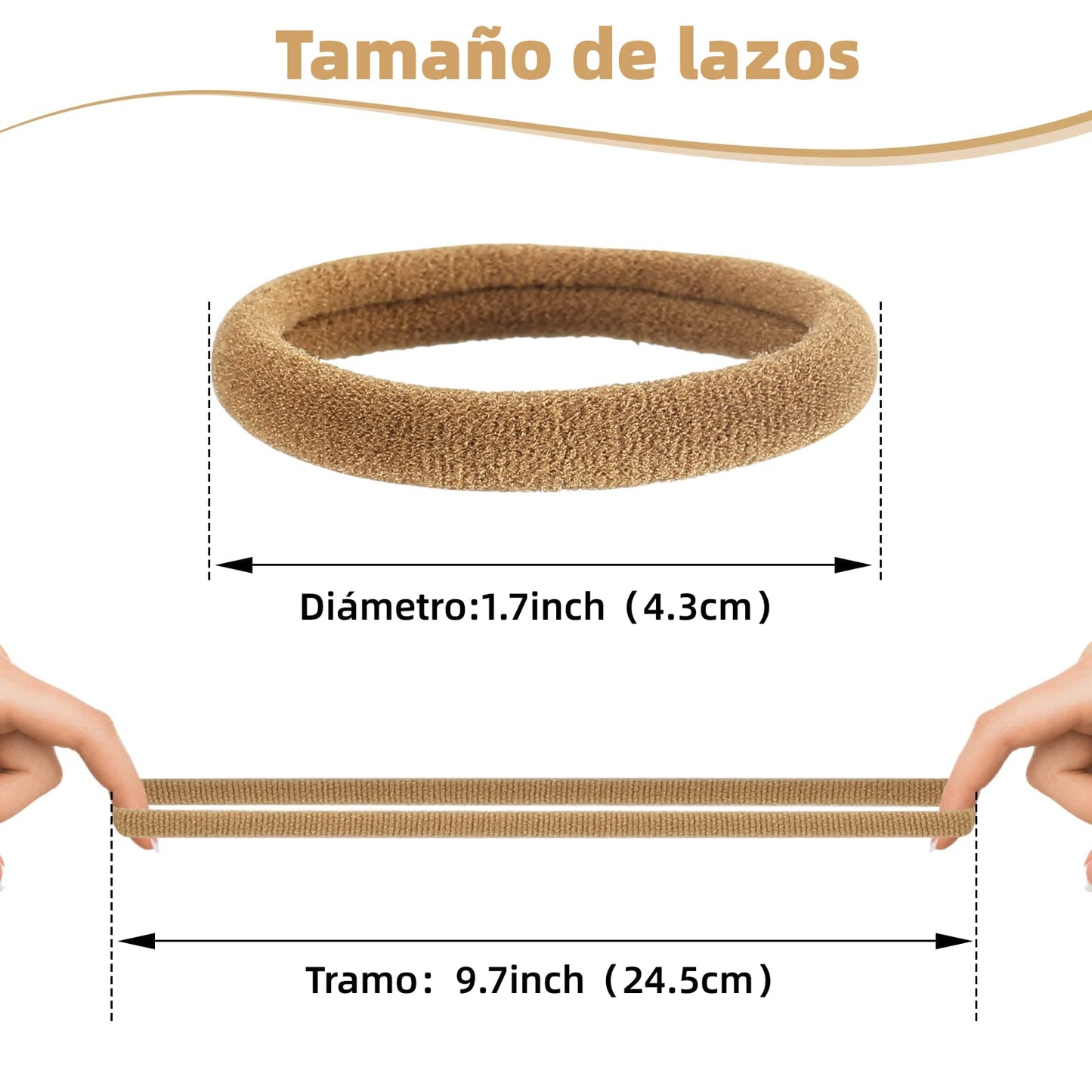 Paquete de 100 Ligas Elásticas para Cabello en Color Claro: Scrunchies Sin Costura de Algodón para Coleta y Niñas - Accesorios de Pelo Profesionales