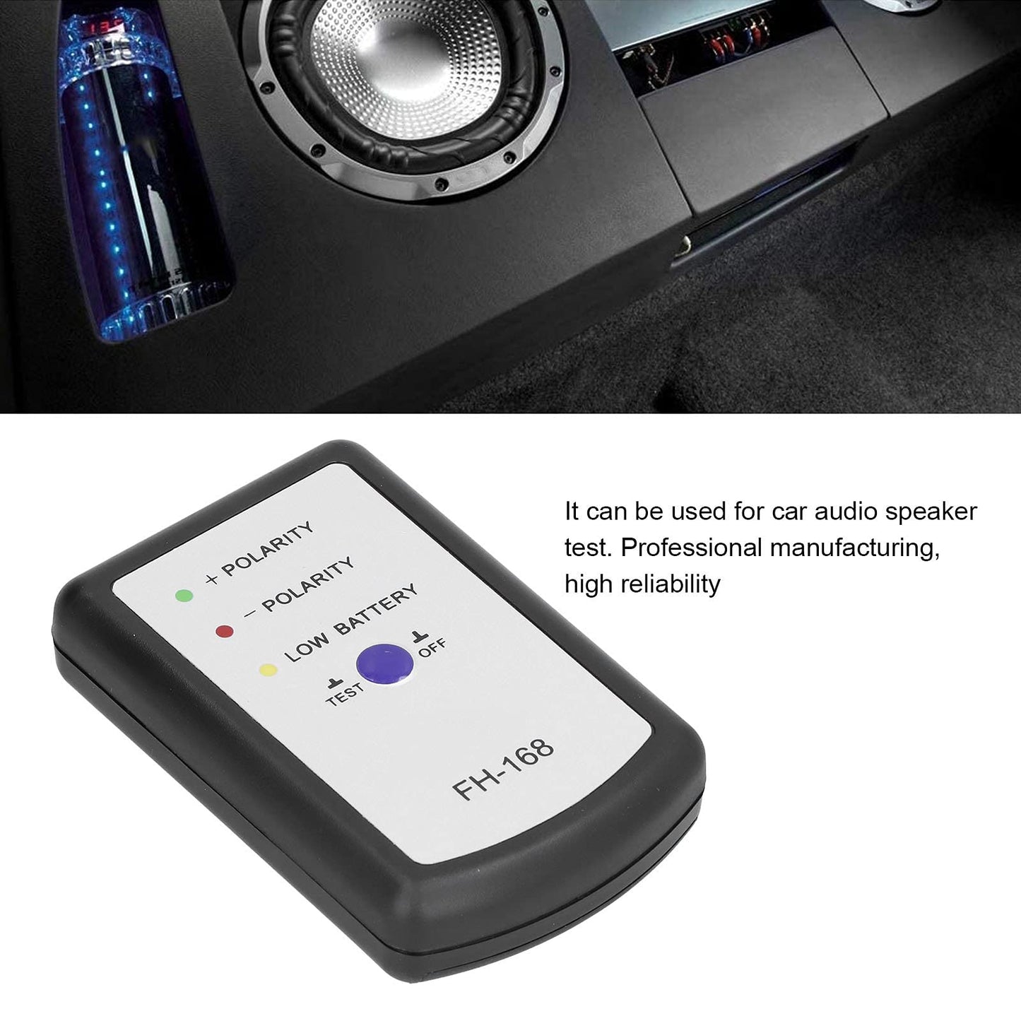 Keenso Probador de fase, bocina de audio, positiva, polaridad negativa, fasómetro de pH para auto Equipos audiovisuales en el coche