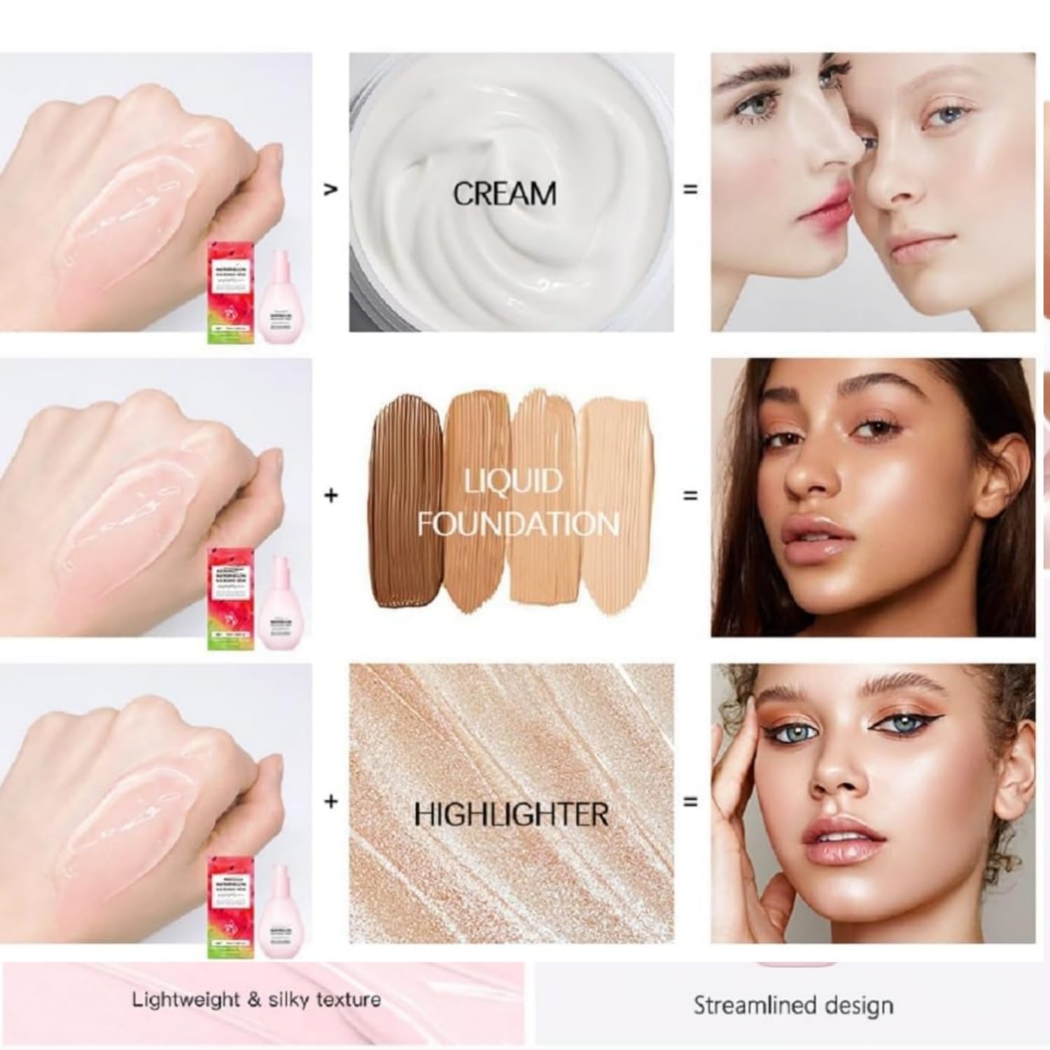 Watermelon Glow Dew Drops Suero de niacinamida, suero facial ligero y humectante con ácido hialurónico, suero facial hidratante con ácido hialurónico glicerina vitamina E