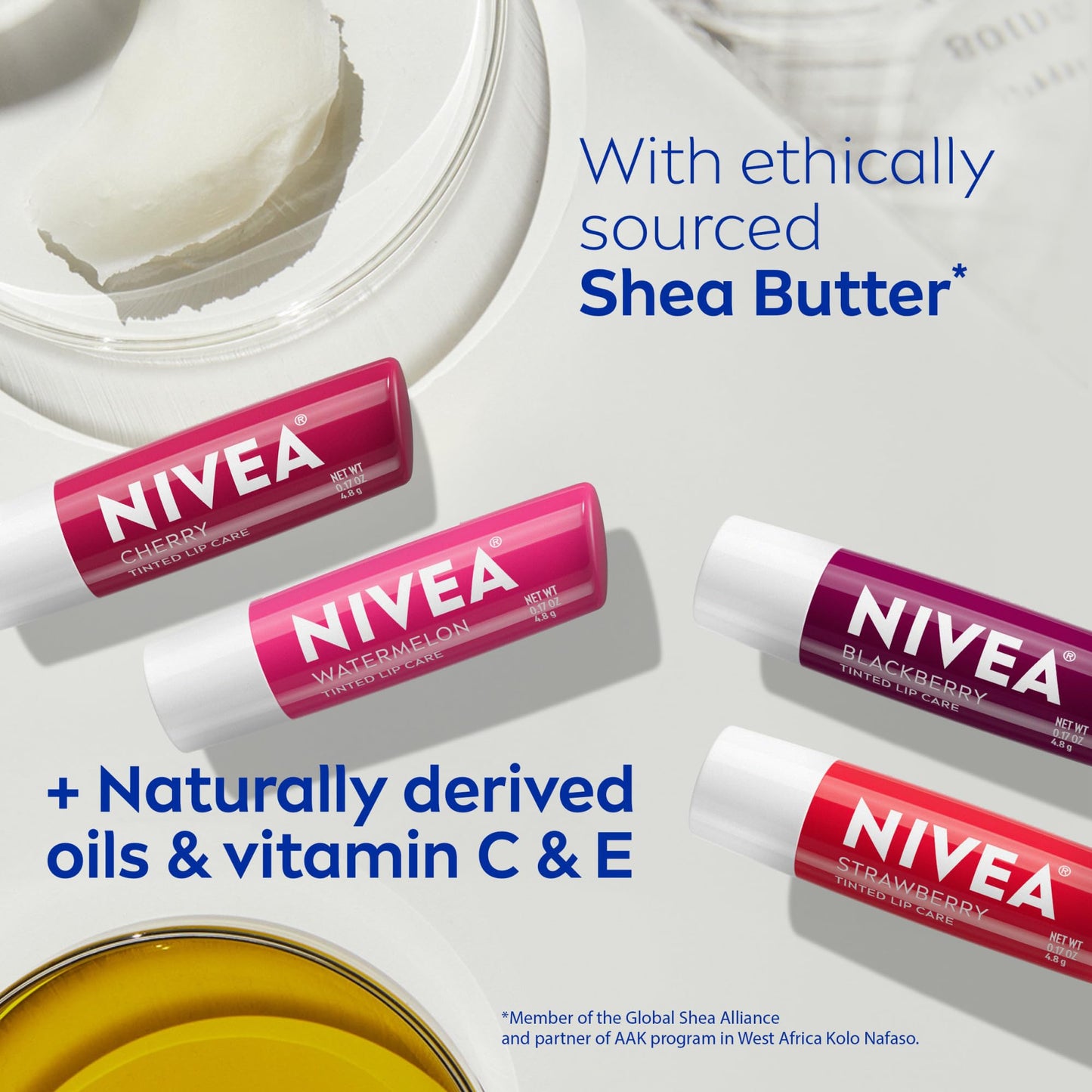 Nivea Fruit 4 piece variety pack, 0.17 Ounce