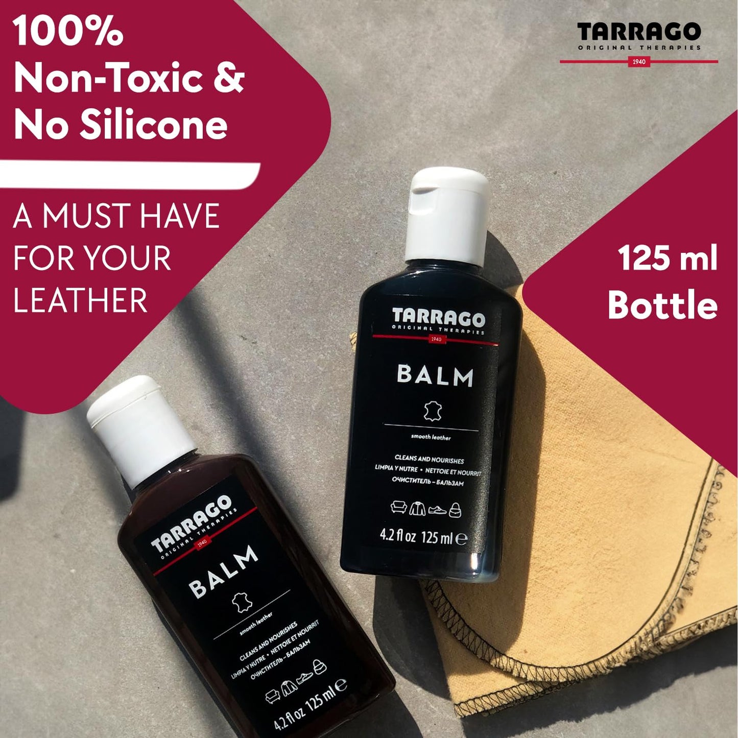 Tarrago - Acondicionador de bálsamo de piel, nutre y restaura el color para piel suave, charol, exótico y reptil, 4.2 onzas, Neutral #00, 4.23 Fl.Oz