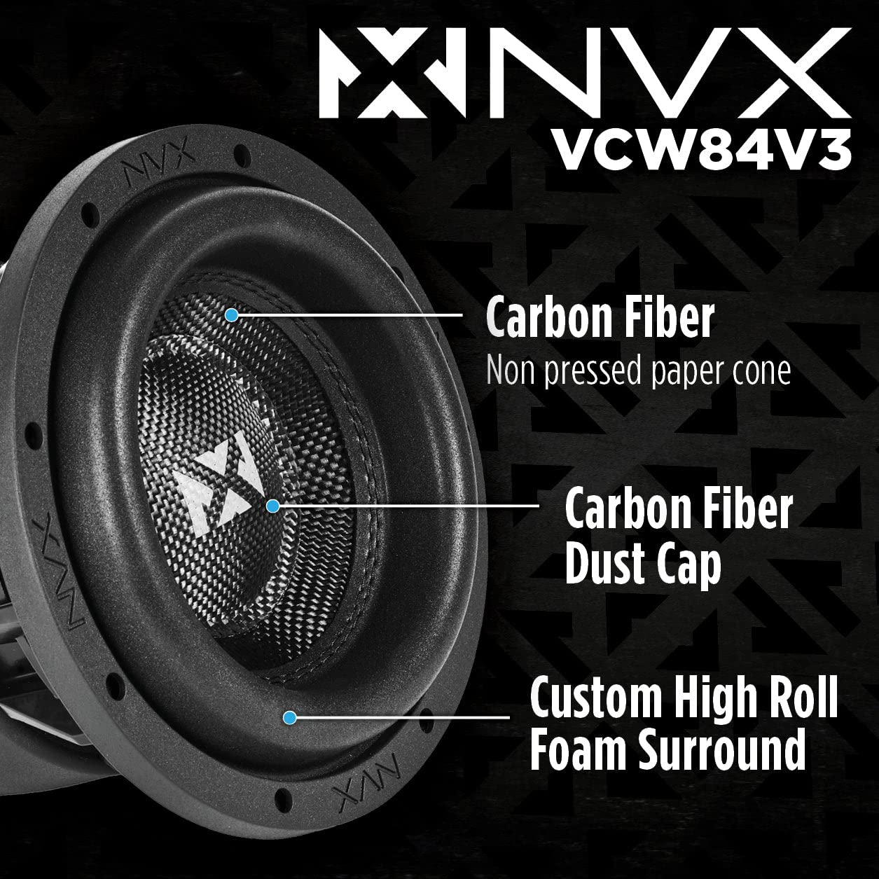 NVX VCW84v3 - Subwoofer dual de 4 ohmios de la serie VC (VCW84 versión 3)