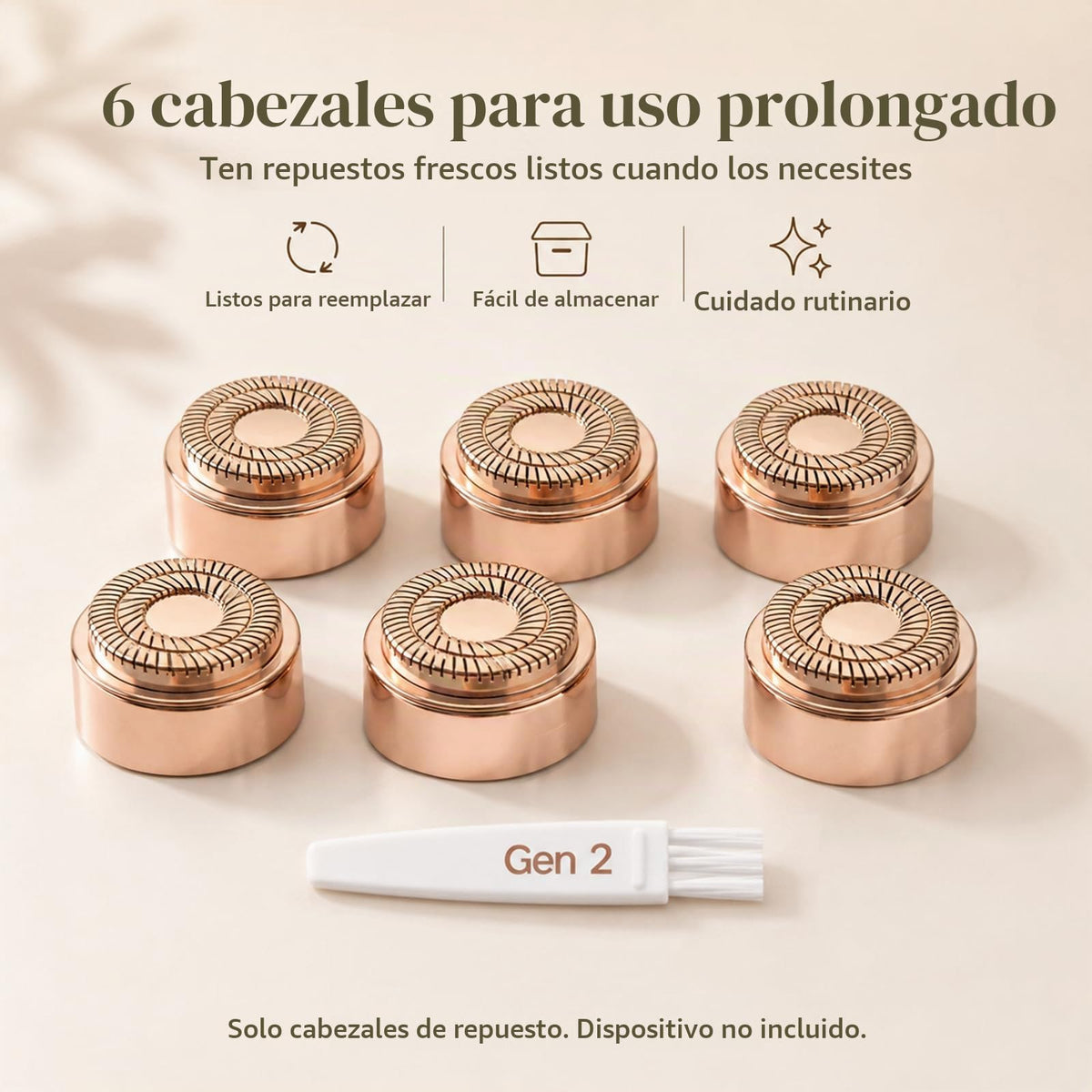 Cabezales de repuesto para Flawless Generation 2, compatibles con removedor de vello facial sin defectos para mujeres, cuchillas de repuesto de doble halo Gen 2, paquete de 6