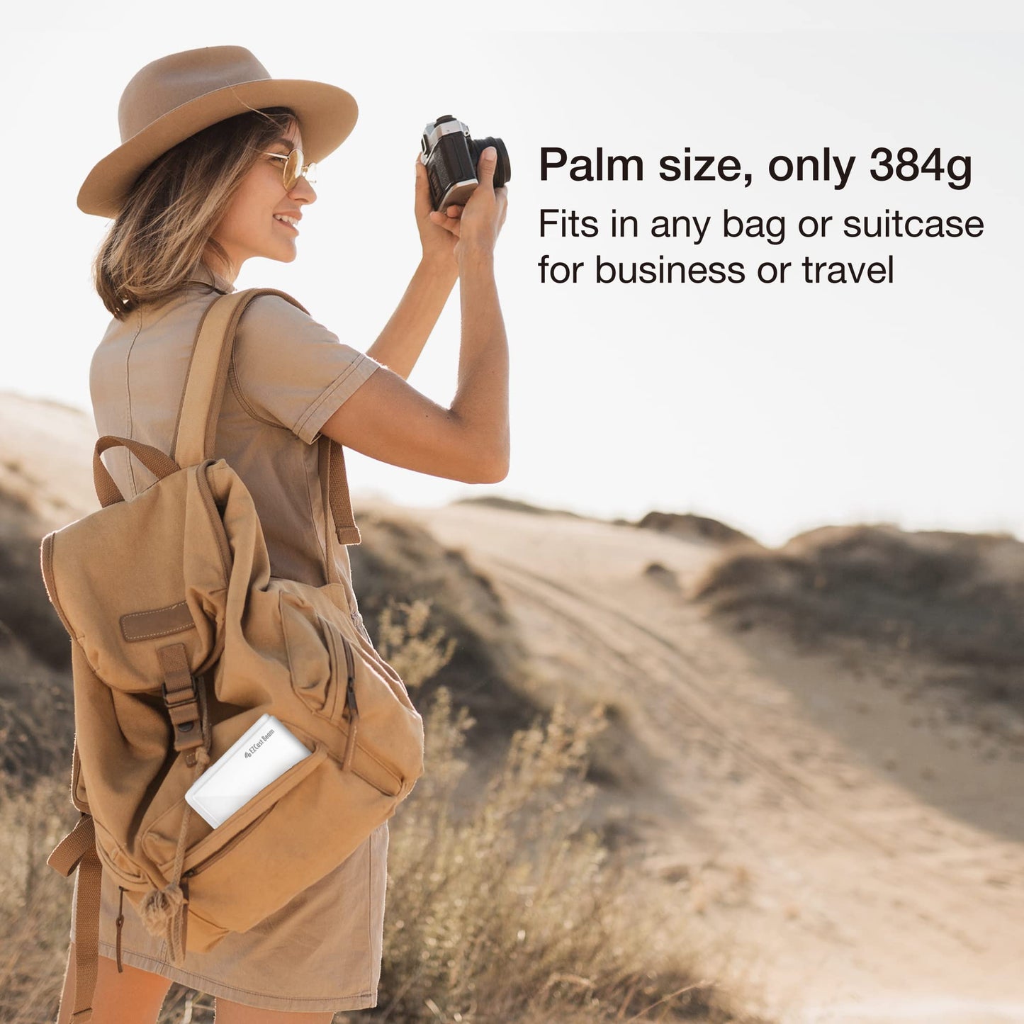 EZCast Proyector de Viaje J4 2024: Portátil con batería y Altavoz Integrados. Ideal para Camping y Viajes. DLP 1080p, Compatible con HDMI, USB, iPhone y Dispositivos Android