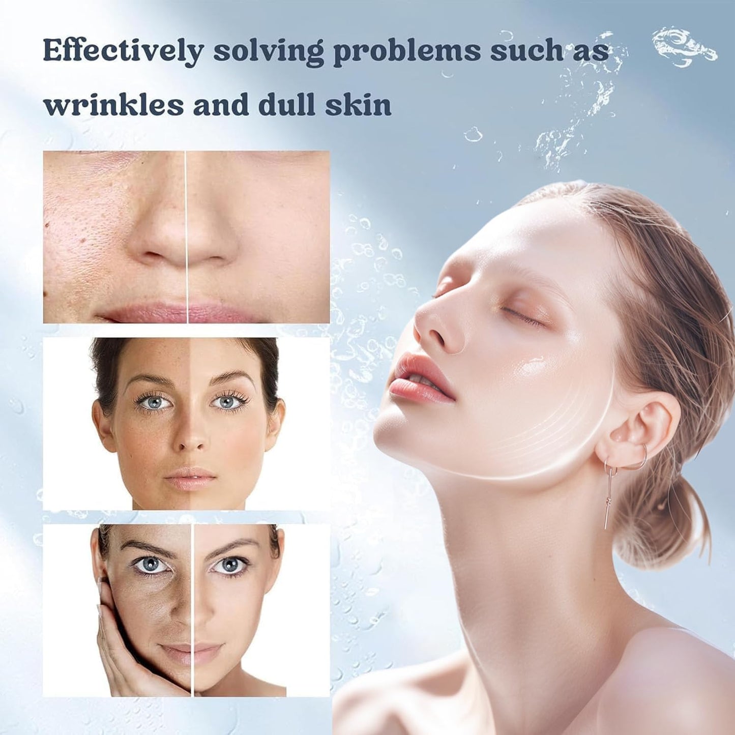 Mascarilla Bio Colágeno, Mascarilla de Colágeno, Minimiza los Poros Mejora la Elasticidad, Mascarillas Faciales para Reafirmación del Rostro en Mujeres y Adolescentes (2 Cajas - 10 Piezas)