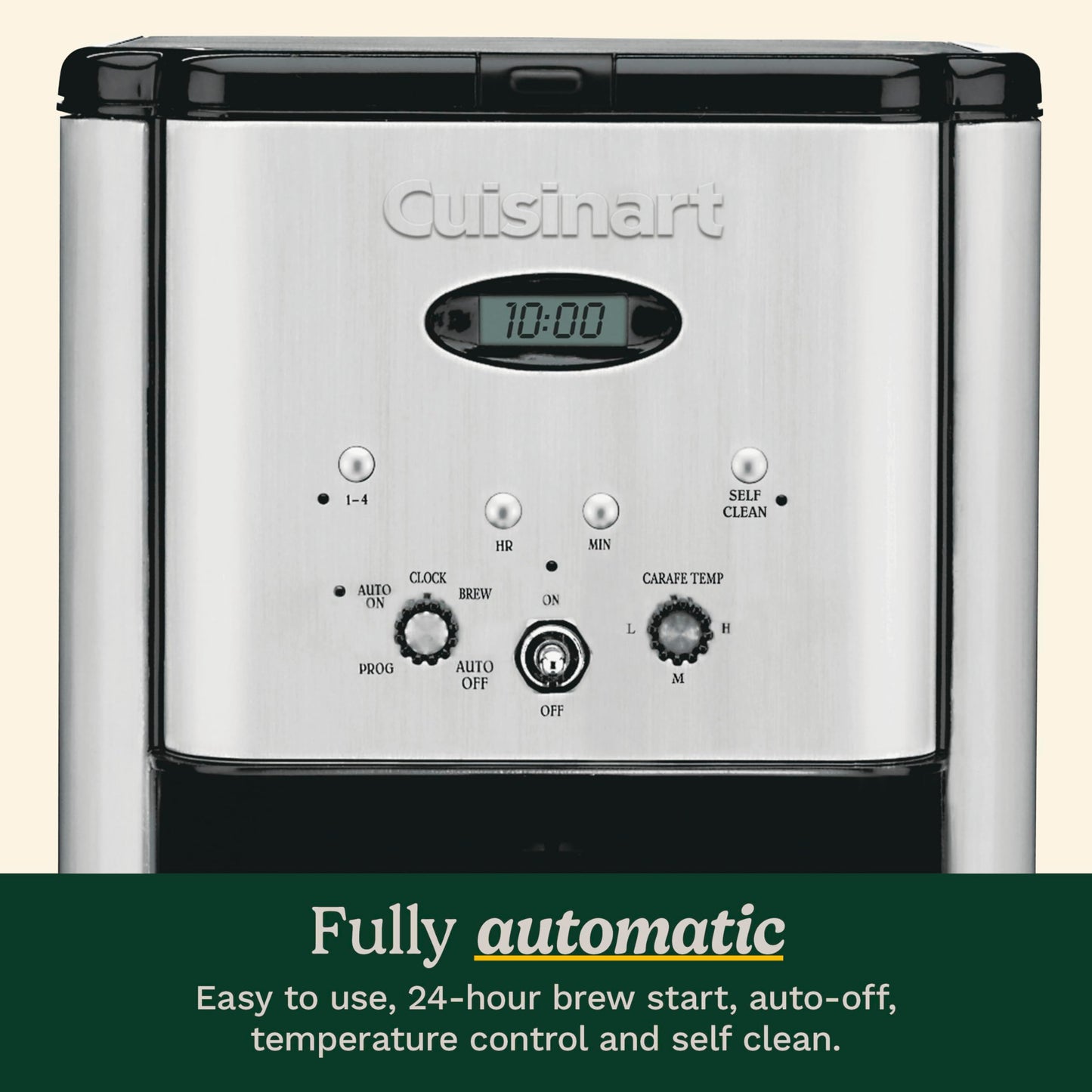 Cuisinart DCC-1200P1 Brew Central Cafetera programable de 12 tazas, jarra, cromo cepillado